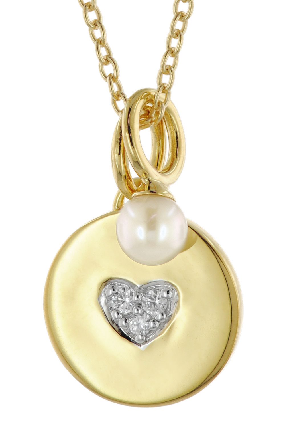 VIVENTY by Adler Kette mit Anhänger mit 2 Anhängern Silber 925 Goldfarben