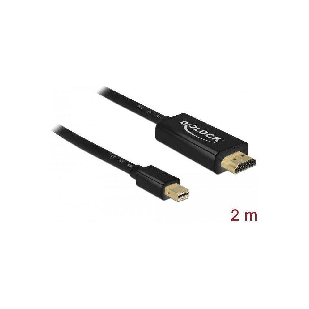 DeLOCK miniDP zu HDMI Adapterkabel, 2m, schwarz. Elektro-Kabel