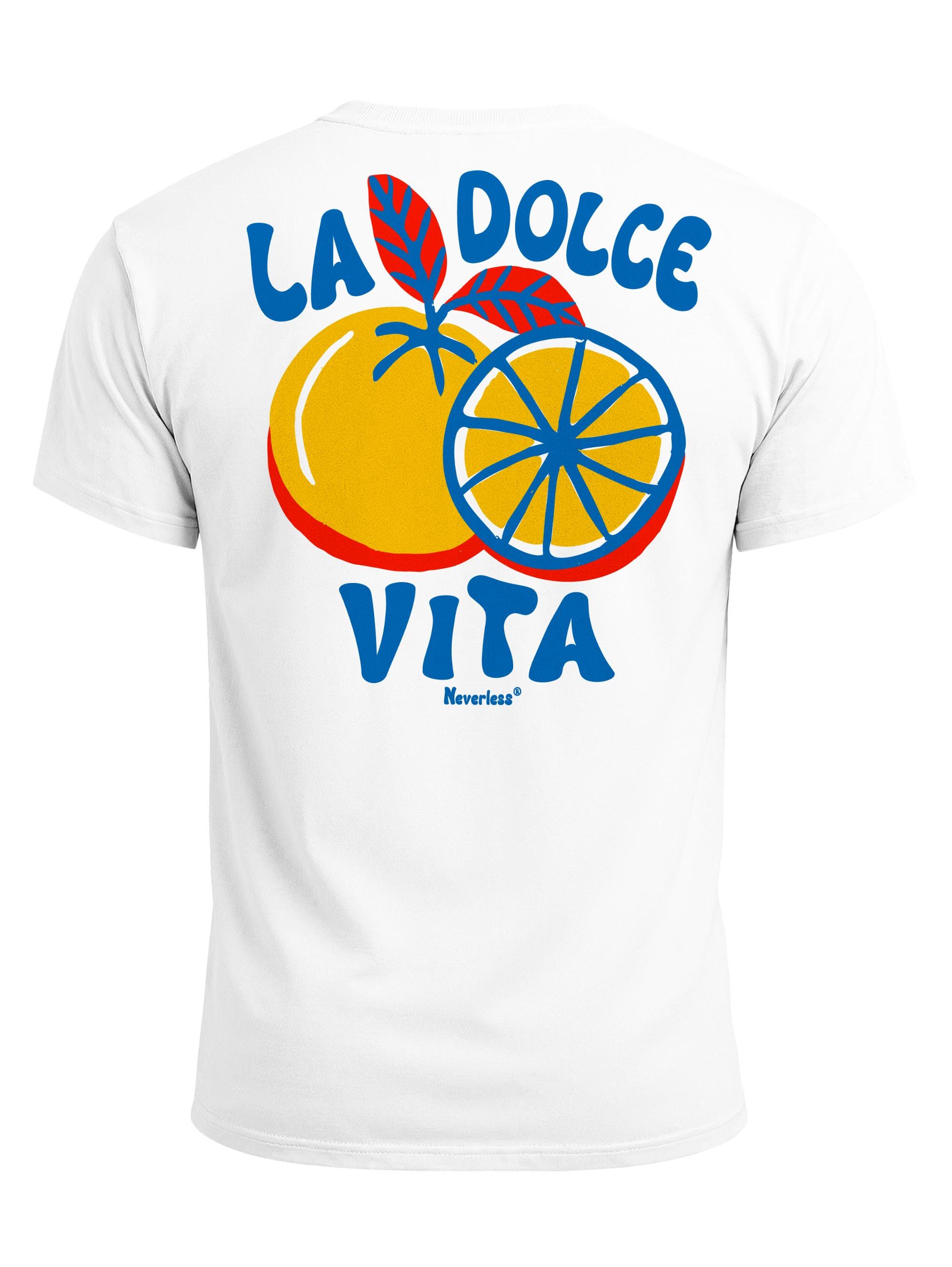 Neverless Print-Shirt Herren T-Shirt La Dolce Vita, Sommer Grafikshirt mit Zitrusfrucht mit Print – Bild 2 von 5