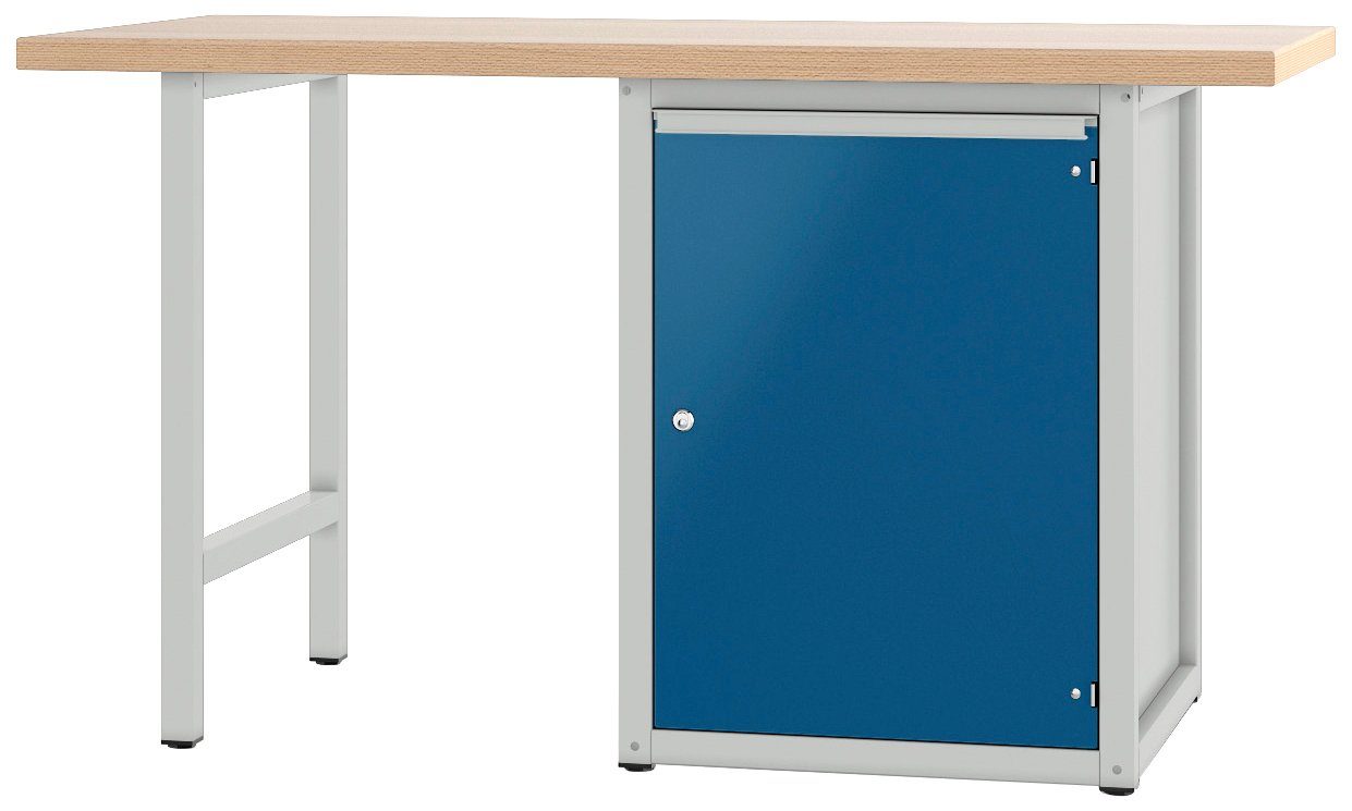 PADOR Werkbank 700.0.41 S 4, Höhe/Länge: 85,5x150 cm grau/blau | Werkbänke