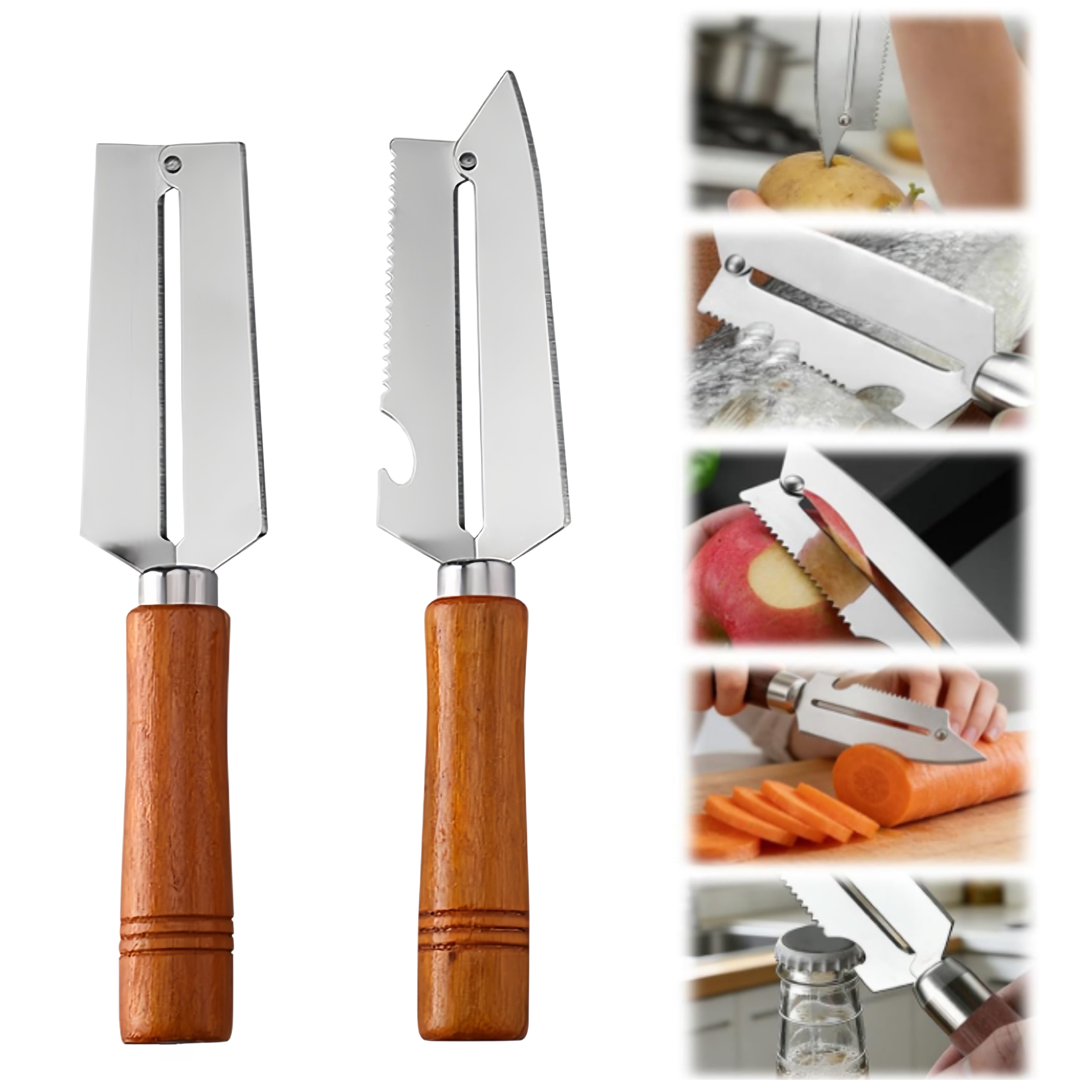FOUORTUNATE-BEE Gemüsehobel 2X Obstschäler Gemüseschäler Küchenhelfer Ananas Mango Öffner, (2-St), Küchenwerkzeug Schäler Banane Mango Obst Gemüse Küchen Zubehör