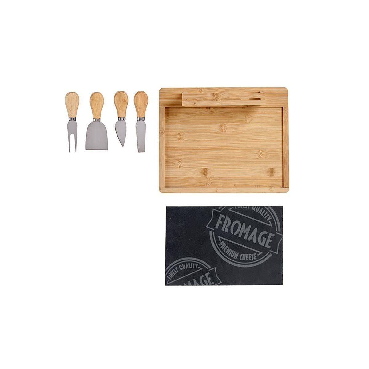 5-tlg. Kitchen Bamboo Cheeseboard Probierset DOTMALL Board Aromaplanke Home