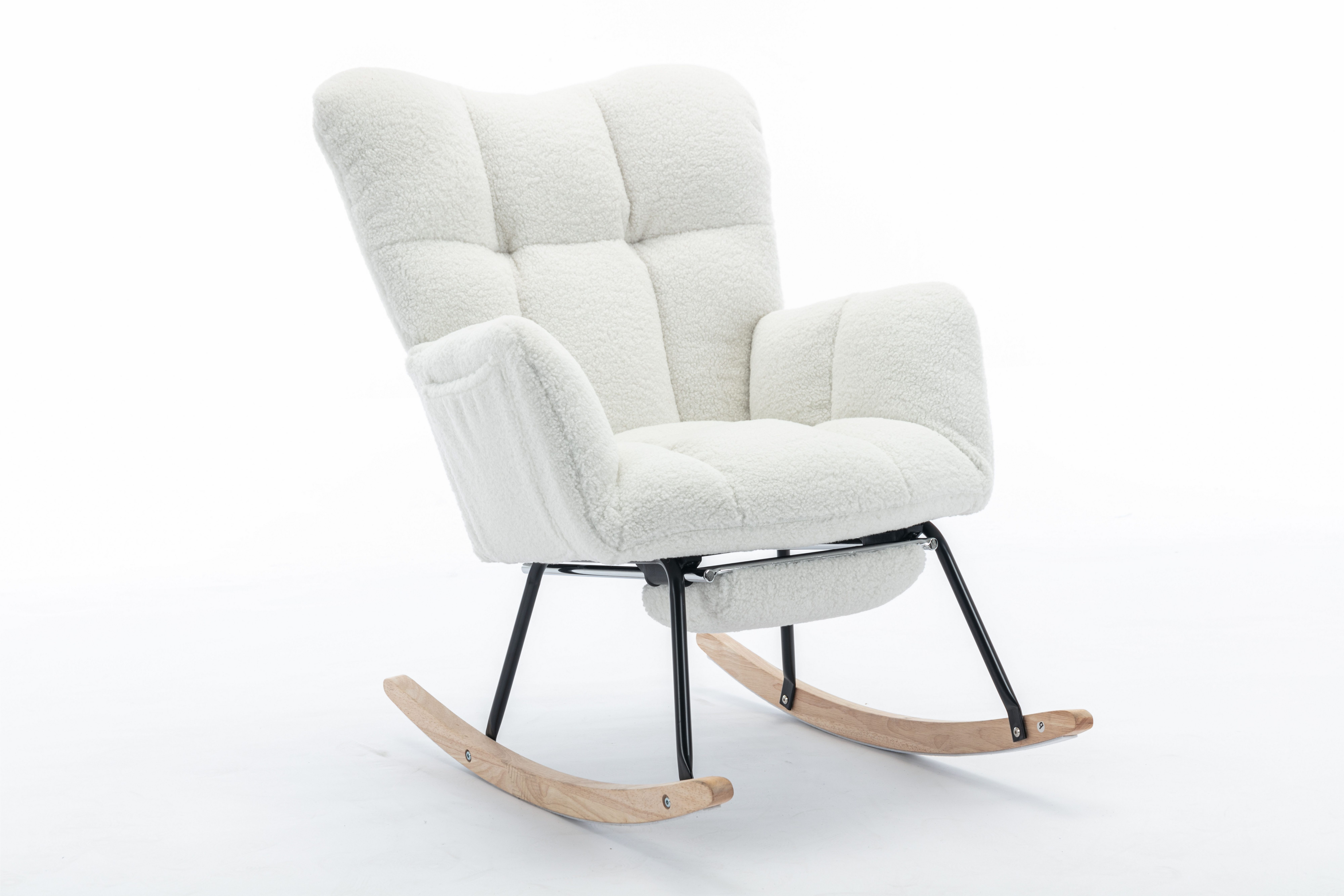 BlingBin Schaukelstuhl Teddy-Samt-Schaukelstuhl Liegestuhl für Wohnzimmer/S günstig online kaufen