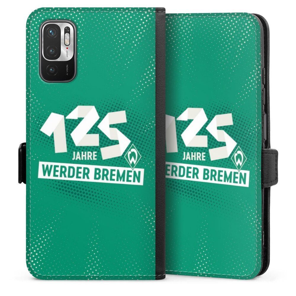 DeinDesign Handyhülle 125 Jahre Werder Bremen Offizielles Lizenzprodukt, Xiaomi Redmi Note 10 5G Hülle Handy Flip Case Wallet Cover