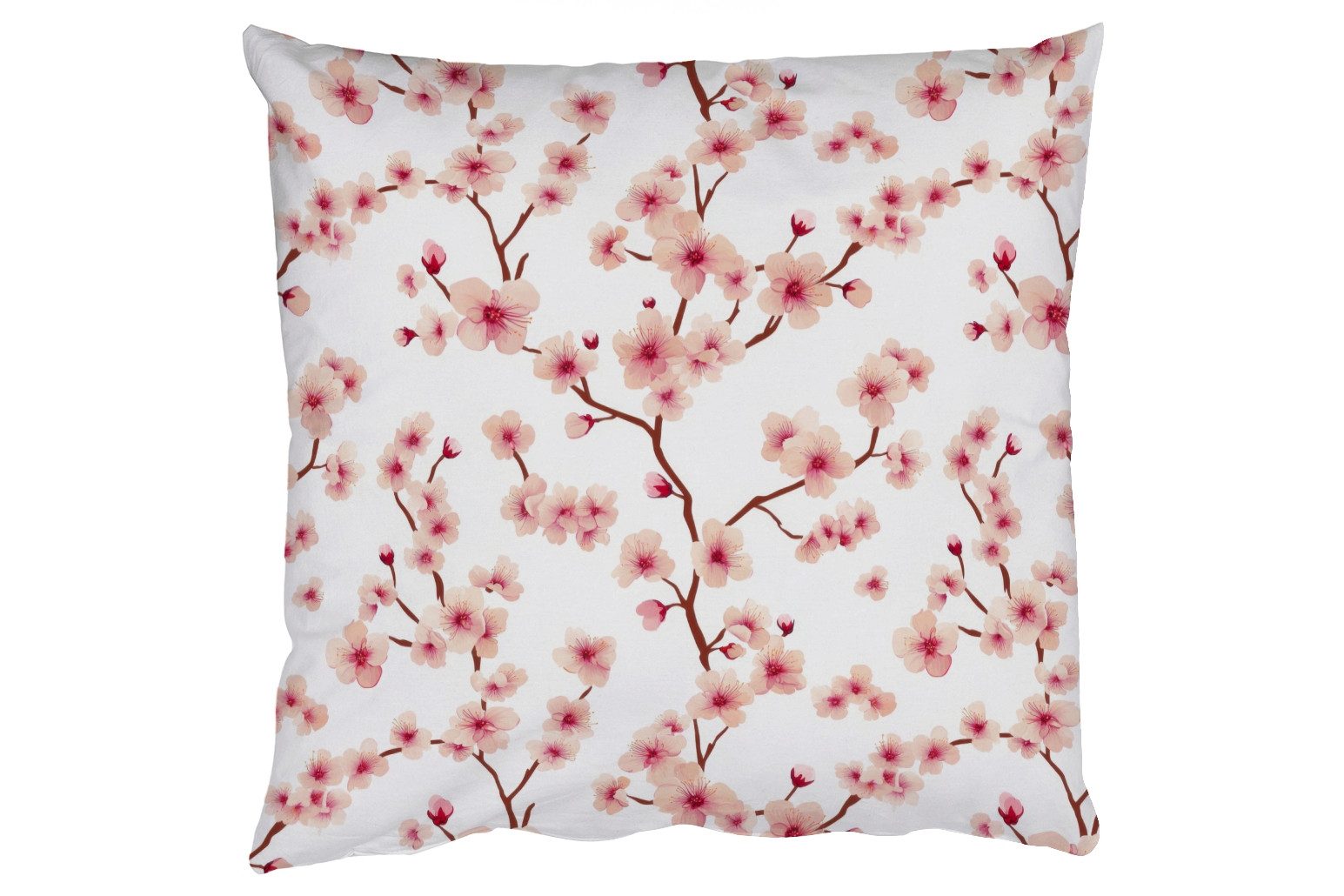 MuchoWow Dekokissen Kirschblüte - Zweige - Rosa, Zierkissen mit Füllung für Wohnzimmer, Sofakissen, 40x40 cm