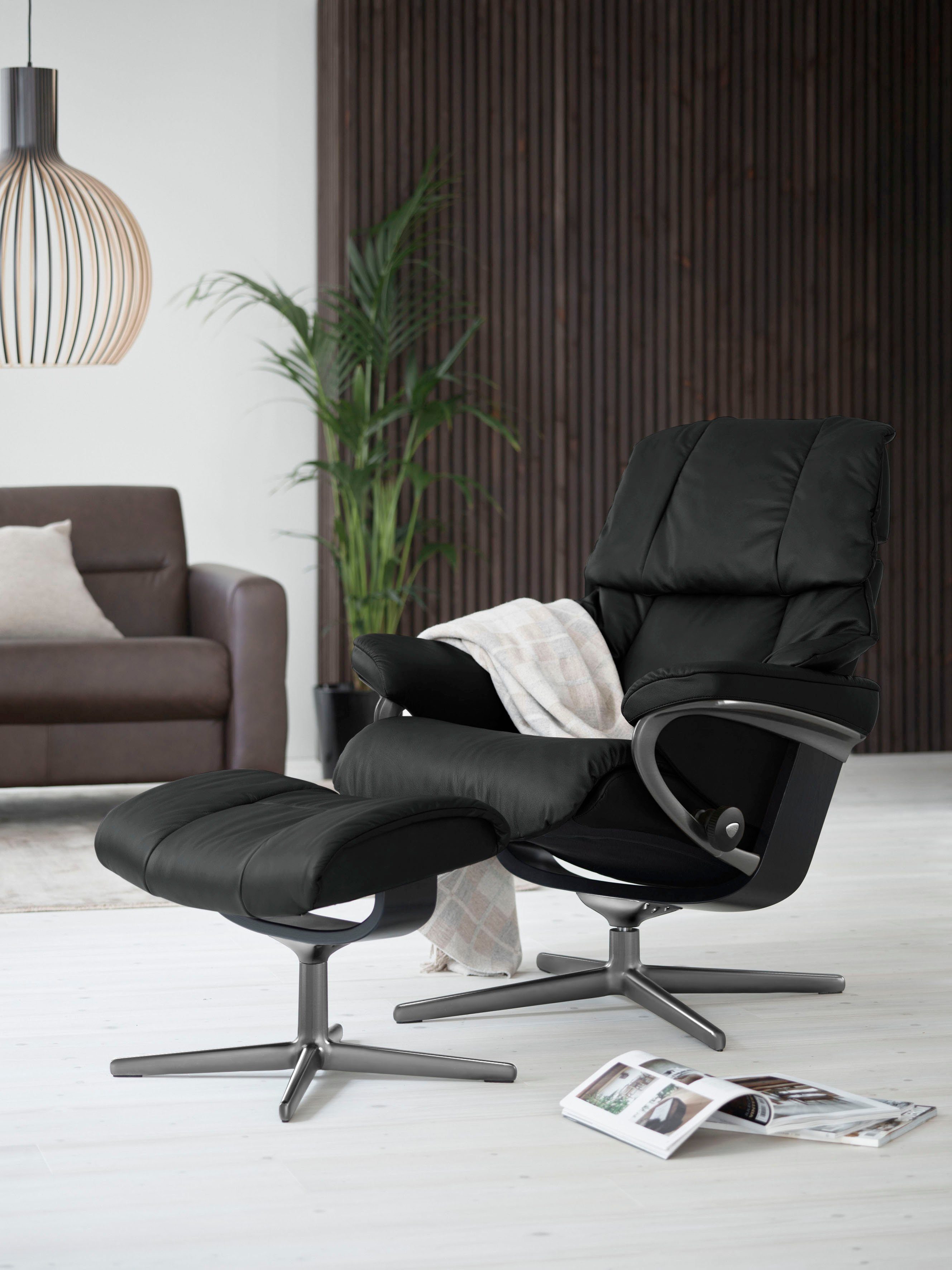 Stressless® Relaxsessel Reno, mit Cross Base, Größe S, M & L, Holzakzent Schwarz