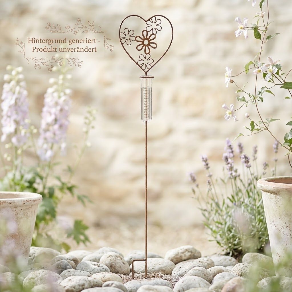 Denk Charmanter Regenmesser „Flores“ – Blickfang für Ihren Garten Regenmesser – Bild 2 von 4