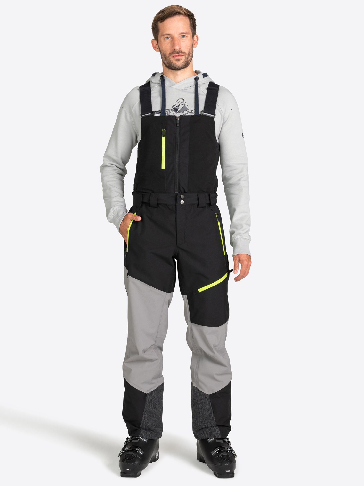 Ziener Skihose TALINIS BIB, unwattierte Freeride Hose mit recycelten  Materialien