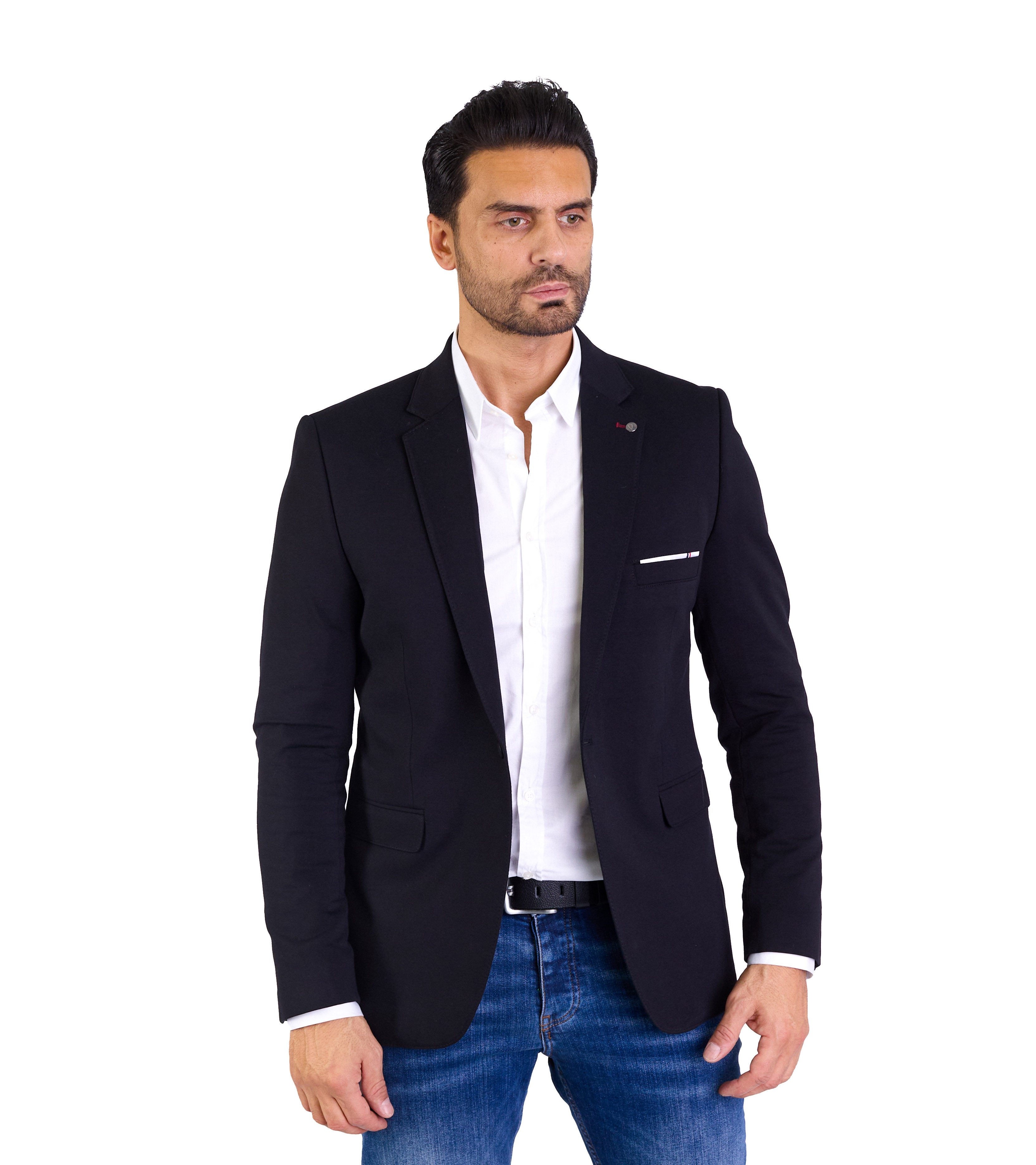 Denim Distriqt Jerseysakko Sportliches Herren Slim günstig online kaufen