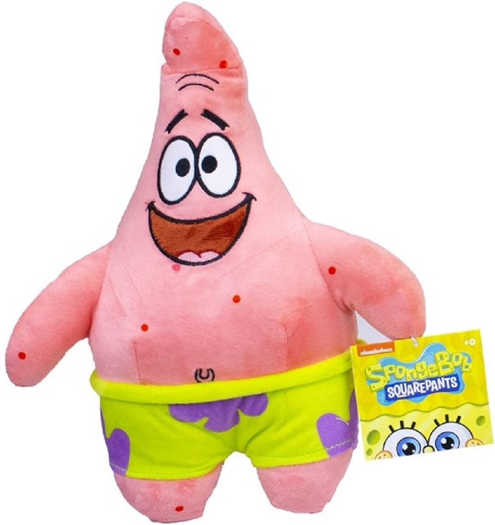 Nickelodeon Kuscheltier Patrick Star Kuscheltier 33 cm – SpongeBob Freund Plüschtier (Set, 1-St., Geschenk-Set), Patrick Star Kuscheltier 33 cm – lustiges Plüschtier für Kinder