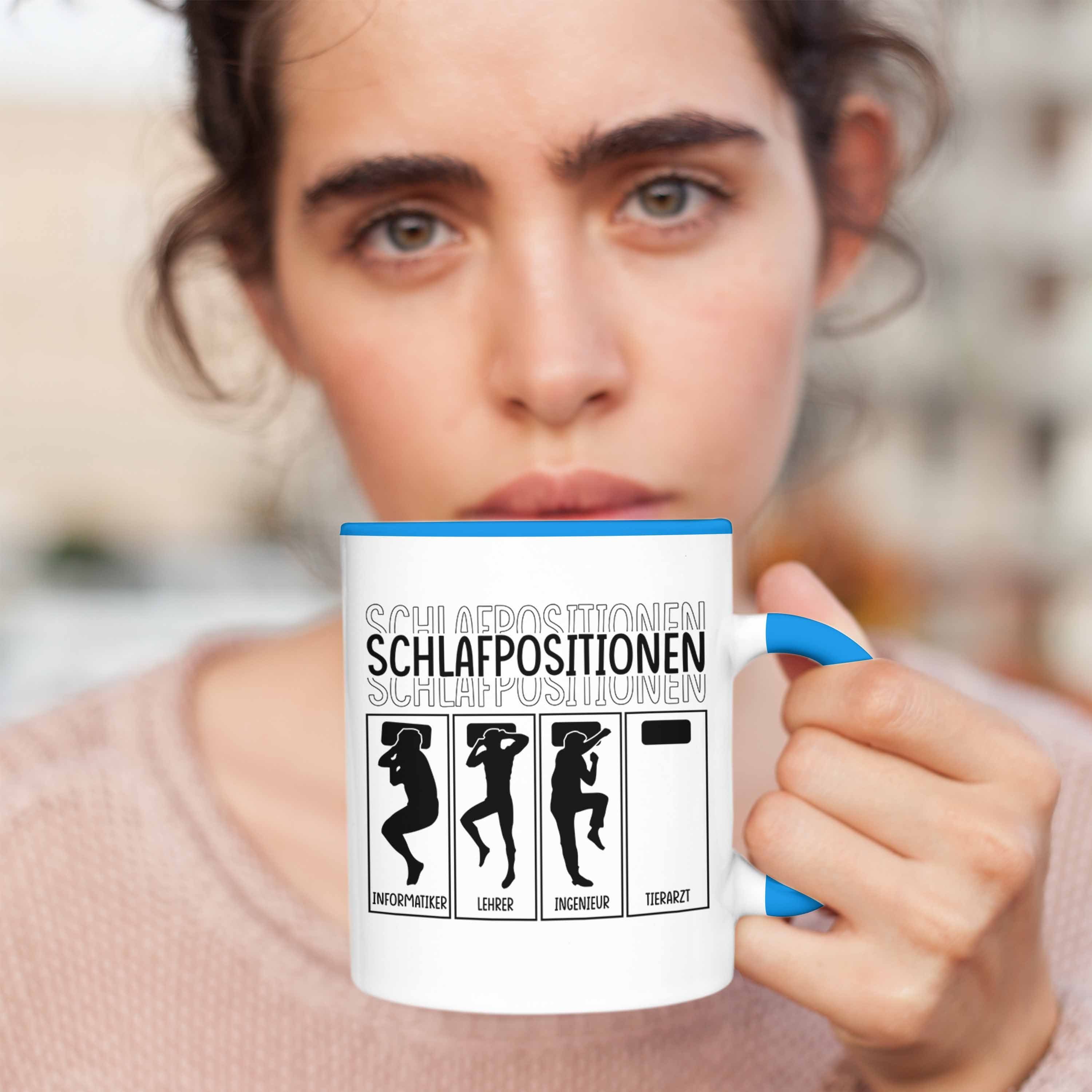 Trendation Tasse Tierarzt Tasse Geschenkidee Spruch für Tierärztin Ka Blau Lustiger Geschenk