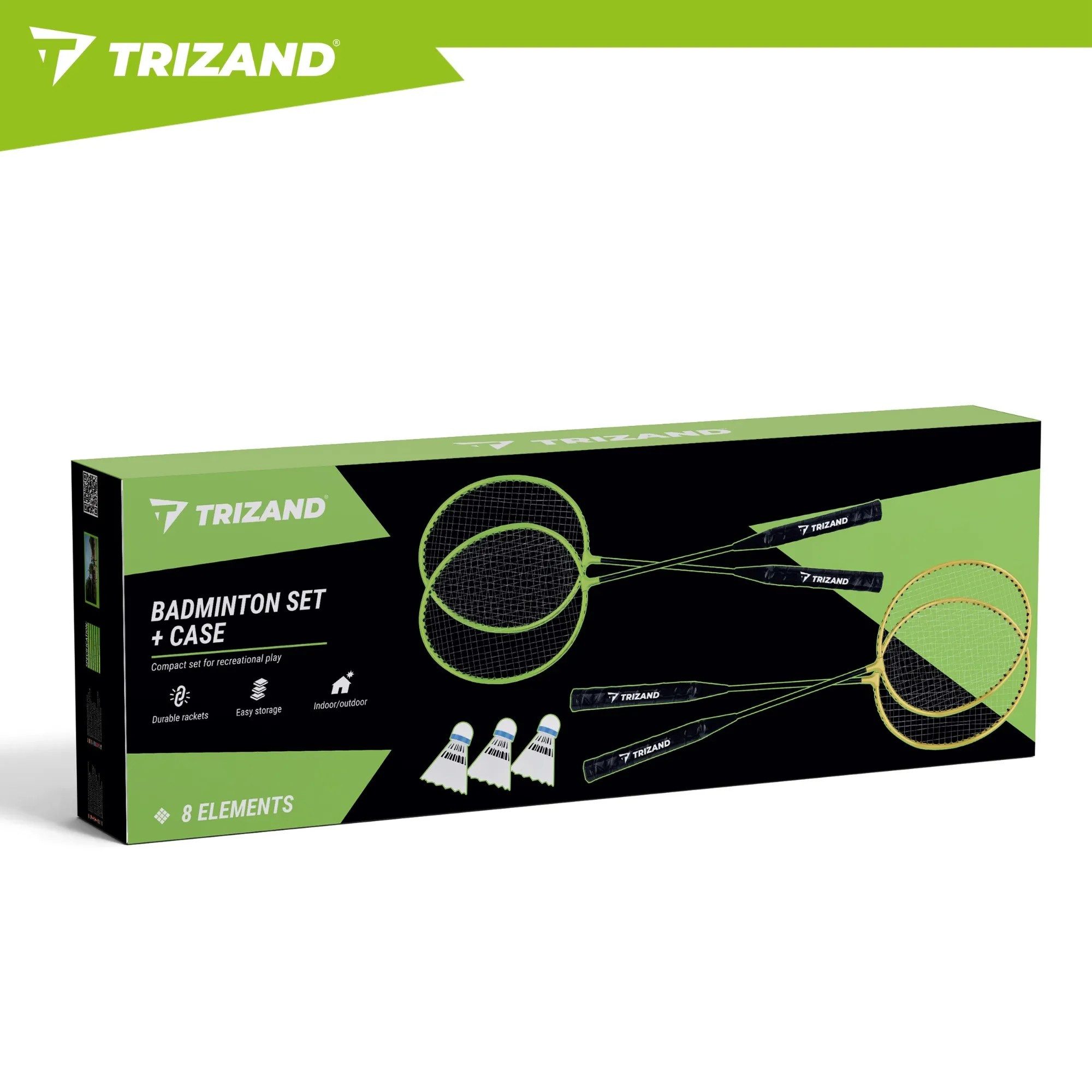 Trizand Badmintonschläger Federballset Freizeitset Familienspiel, (Spar-Set, 4-tlg., 4 Spieler-set), 4 Schläger, 3 Federbälle, Koffer, leichte Bauweise