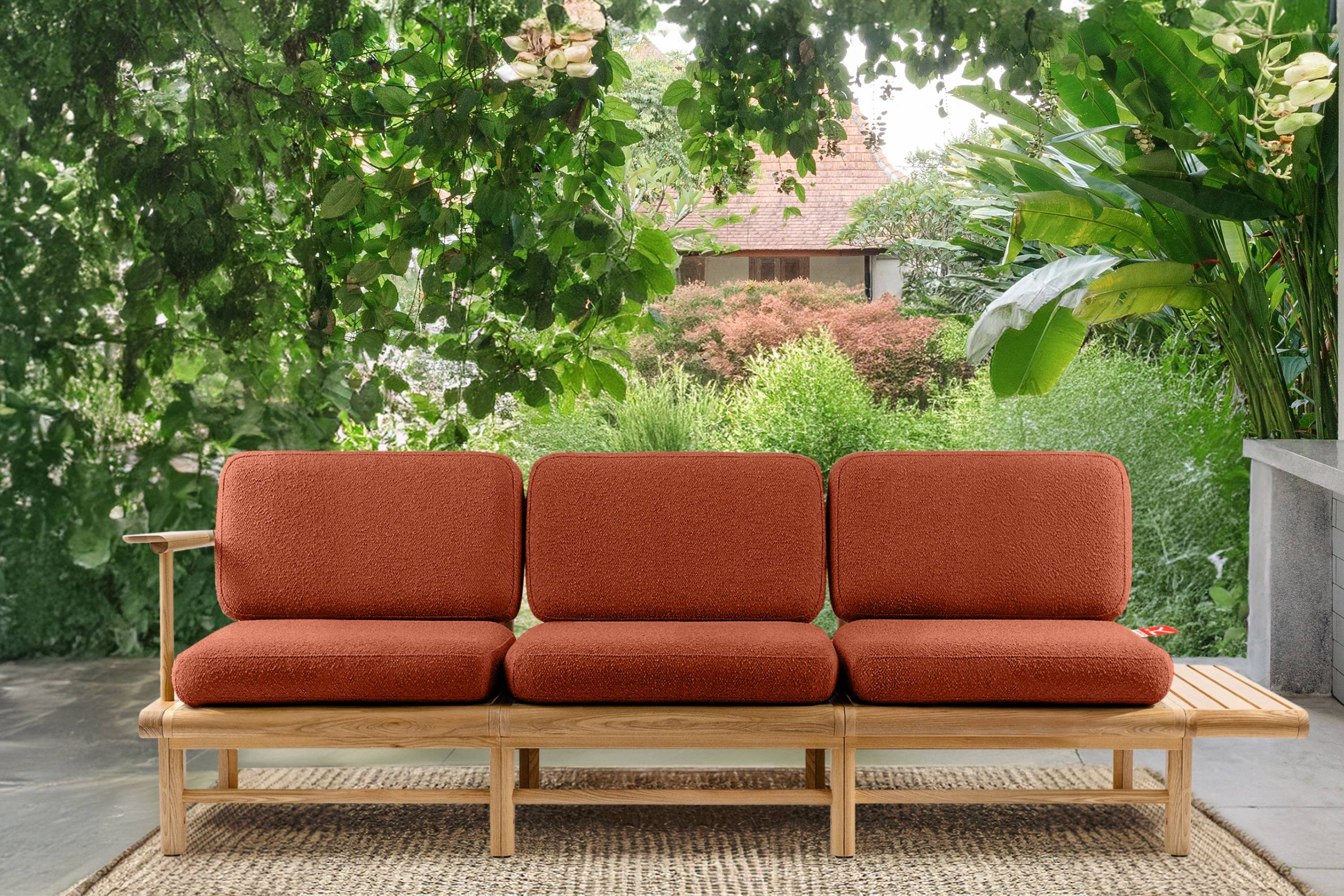 KONSIMO® Sofa ATREDA Gartensofa 3-Sitzer, hergestellt in der EU, mit Ablage