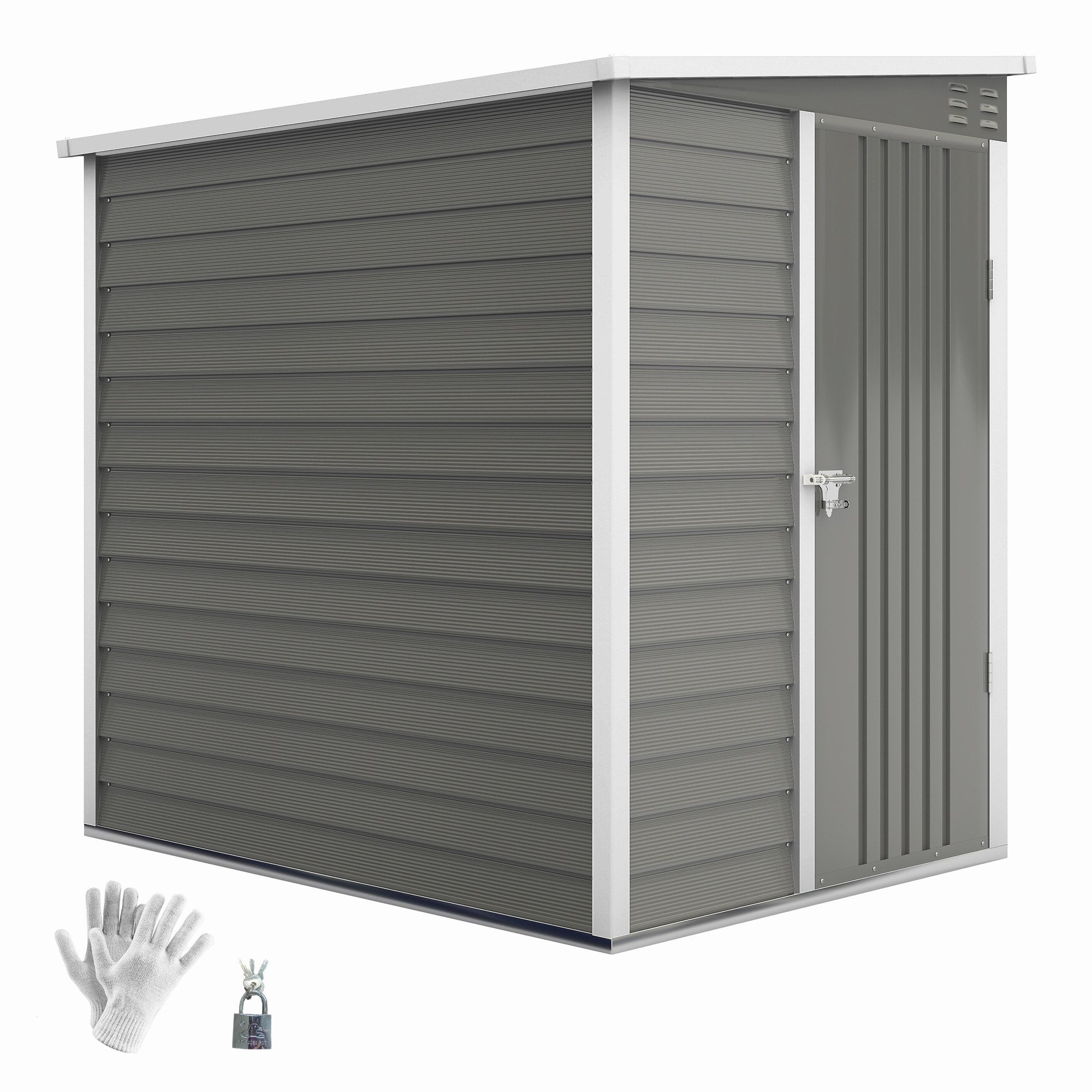 Outsunny Gerätehaus mit Fundament, Pultdach, Fenster, günstig online kaufen