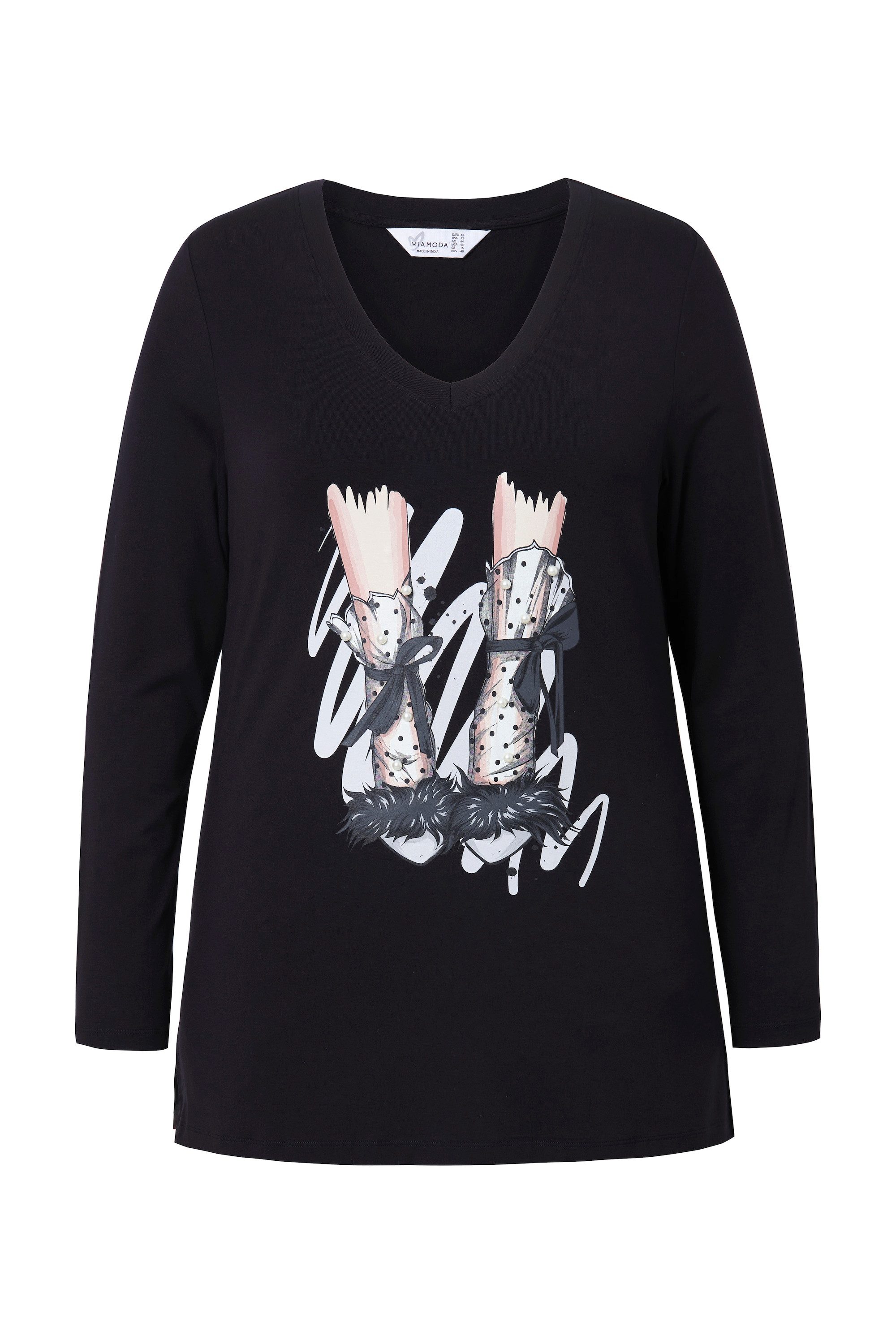 MIAMODA T-Shirt Langarmshirt Classic Fit Schuh-Motiv günstig online kaufen