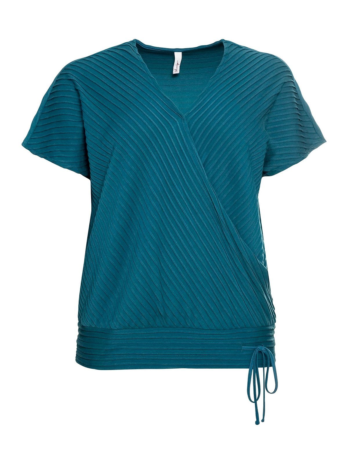 Sheego T-Shirt Große mit aufwendigen Biesen Wickeloptik, Größen in
