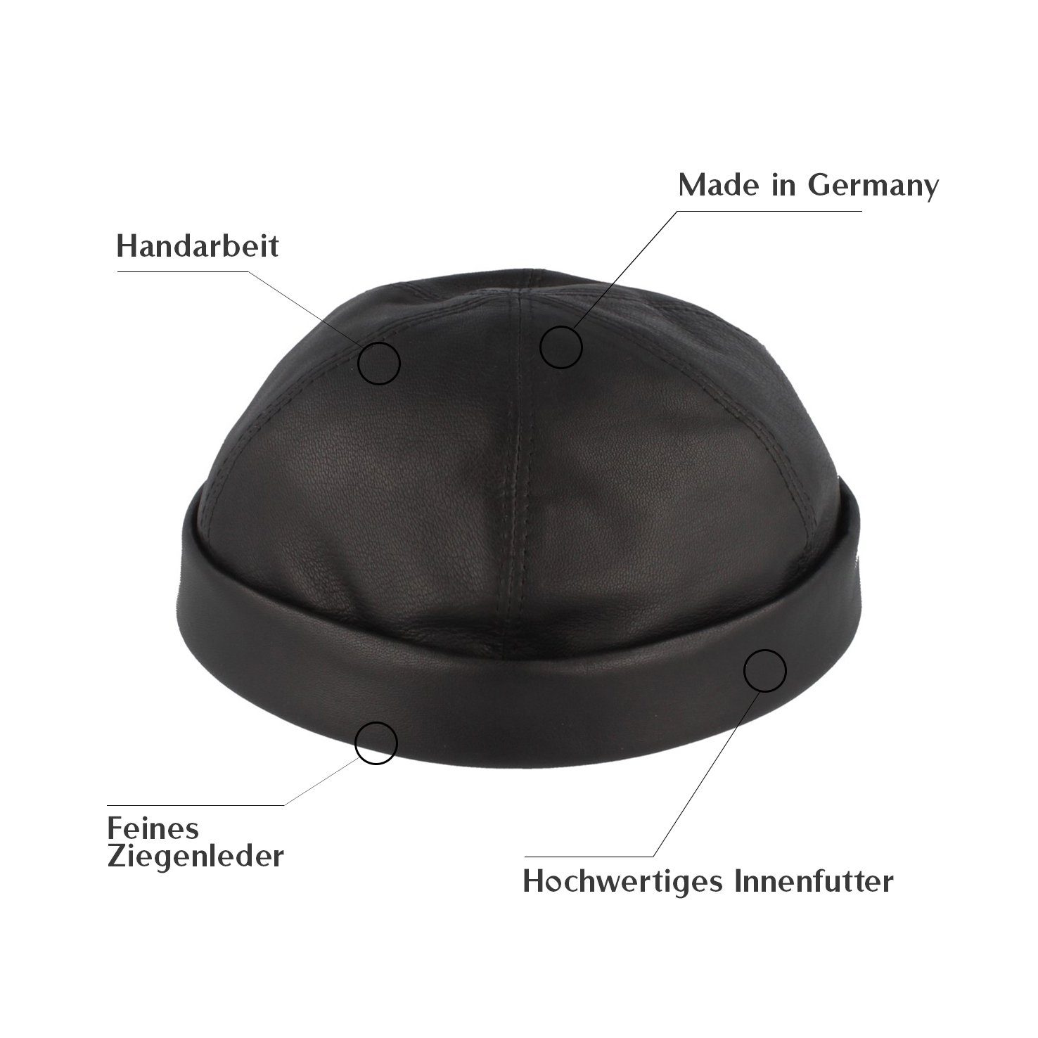 Bullani Schiebermütze Dockercap aus echtem Leder günstig online kaufen