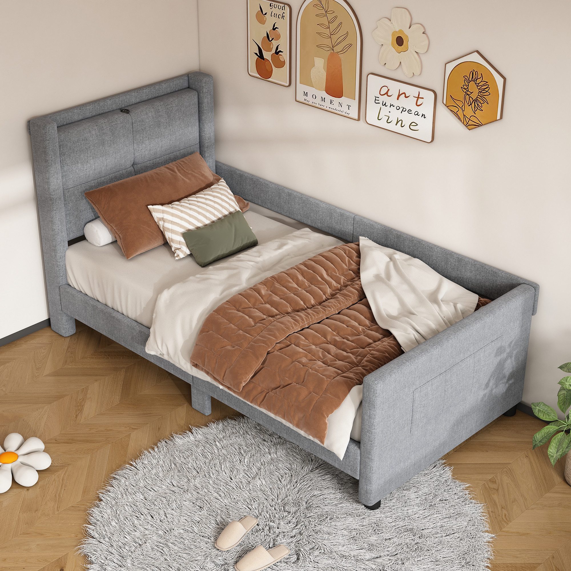 Flieks Polsterbett, Kinderbett Einzelbett 90x200cm mit günstig online kaufen