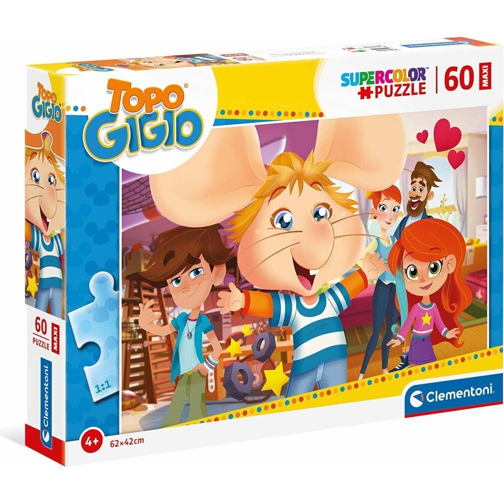 Clementoni® Puzzle CLEMENTONI Puzzle Maus Gigio MAXI 60 Teile, Puzzleteile