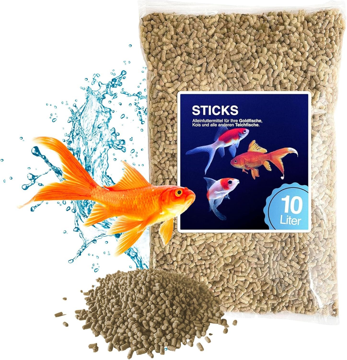 Blumixx Teichsticks - Premium Futter für Fische, Teichfutter für: Fisch, Schwimmfähige Sticks - kontrollierte Fütterung - Nicht trübend