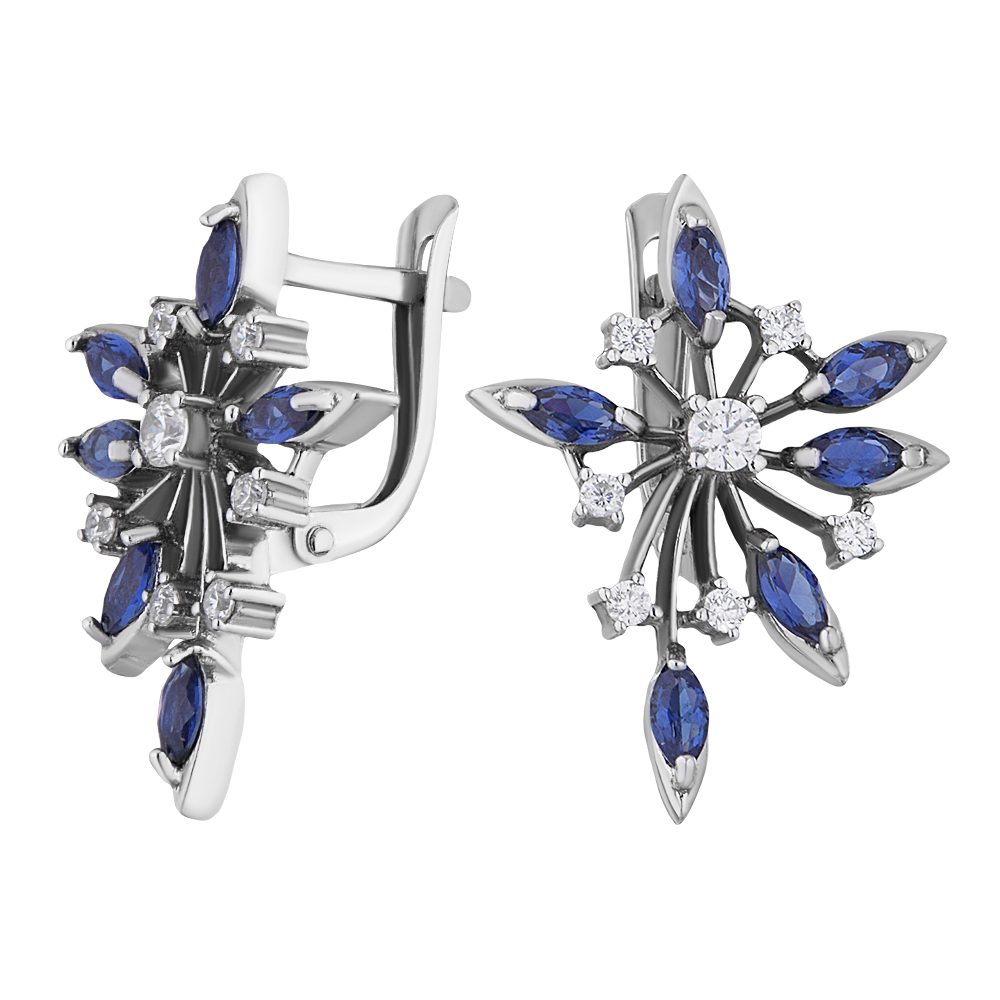 Secretforyou Creolen-Set Ohrringe Kreolen 925 Silber Saphir Zirkonia Steine Echtschmuck