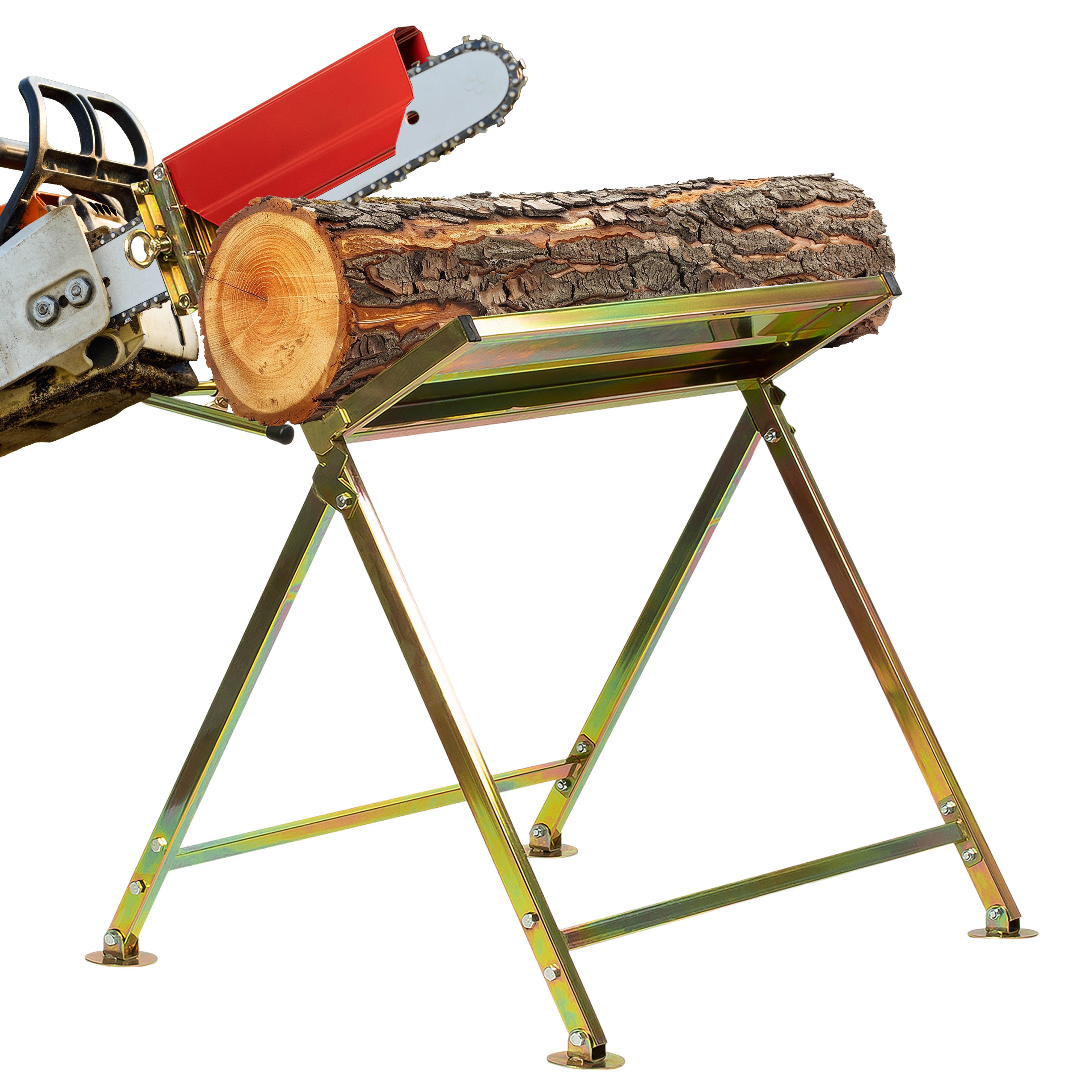 Grafner Sägebock Sägebock für Kettensäge bis 120 kg SB10772, 20,00 cm max. Stammdurchmesser, Tragkraft 120 kg, ca. Höhe 70 cm x Tiefe 77,5 cm