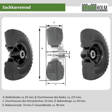 TRUTZHOLM Sackkarren-Rad 4x Sackkarrenrad 260x85 mm 3.00-4 Bollerwagenrad, Luftrad, Ersatzrad