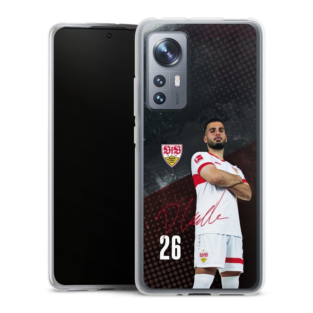 DeinDesign Handyhülle VfB Stuttgart Deniz Undav Offizielles Lizenzprodukt Deniz Undav 24/25, Xiaomi 12 5G Silikon Hülle Bumper Case Handy Schutzhülle