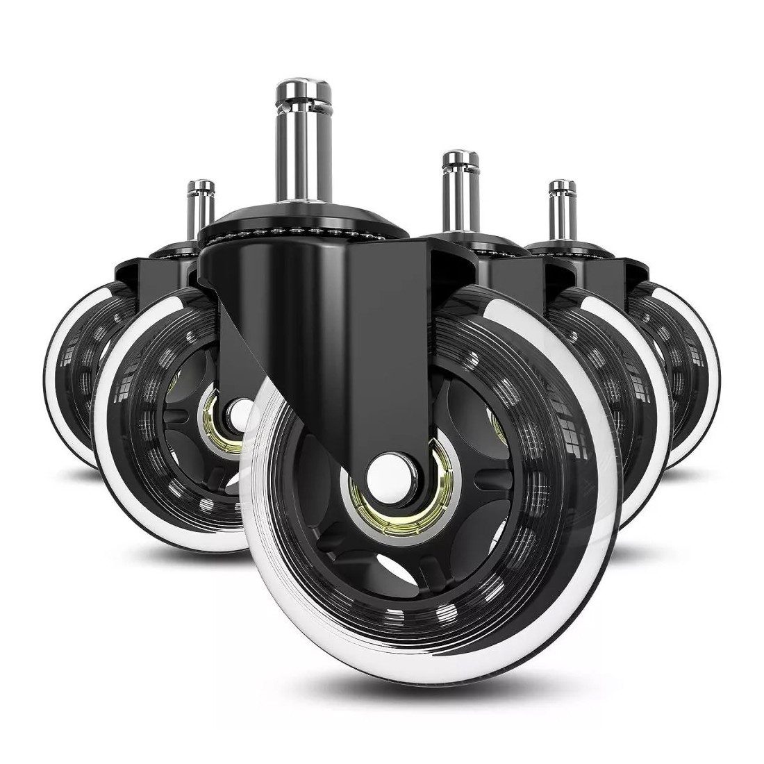 Refined Living Stuhlrolle 5x Leise Bürostuhlrollen 11mm Universal Hartboden günstig online kaufen