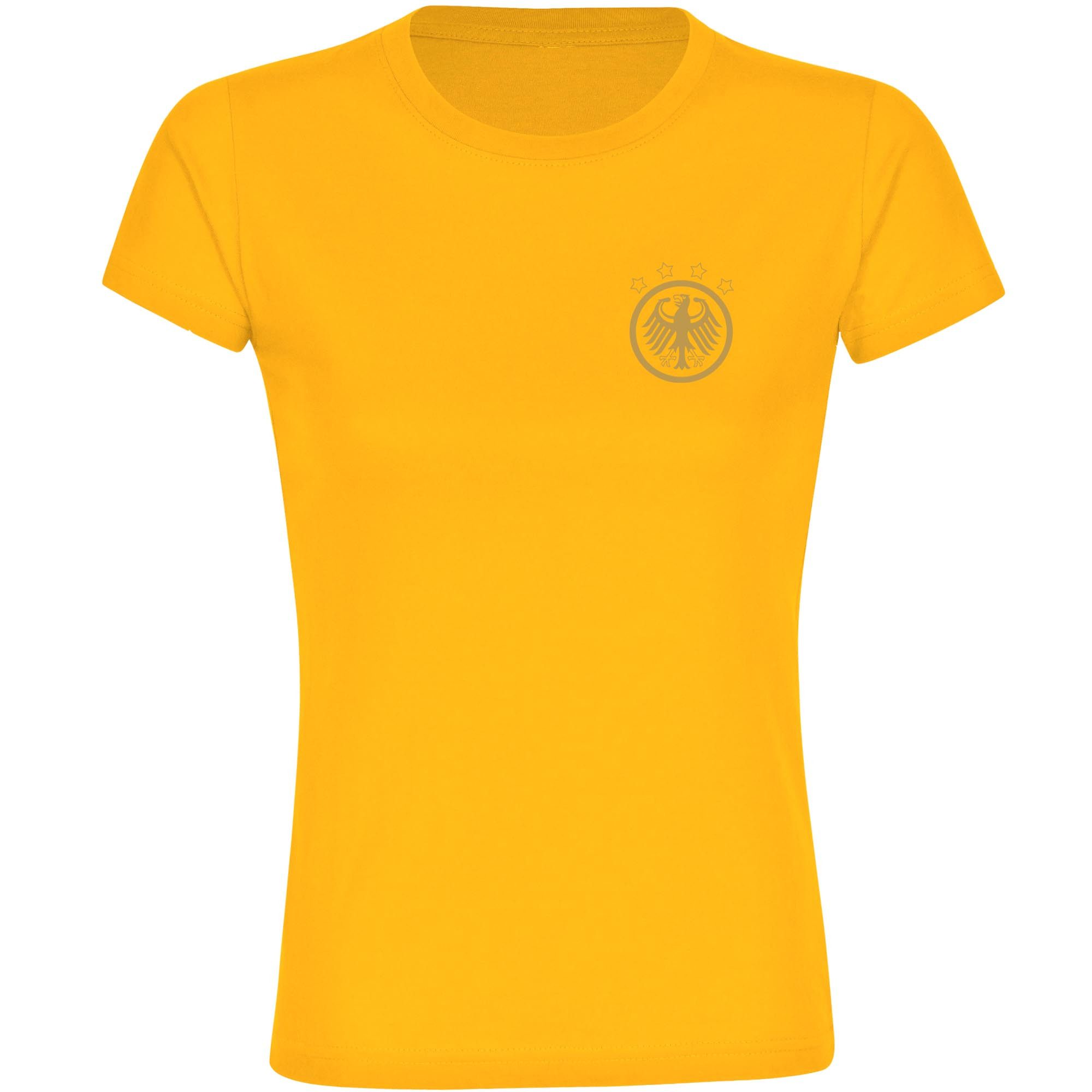 multifanshop T-Shirt Damen Deutschland - Adler Retro Gold - Frauen