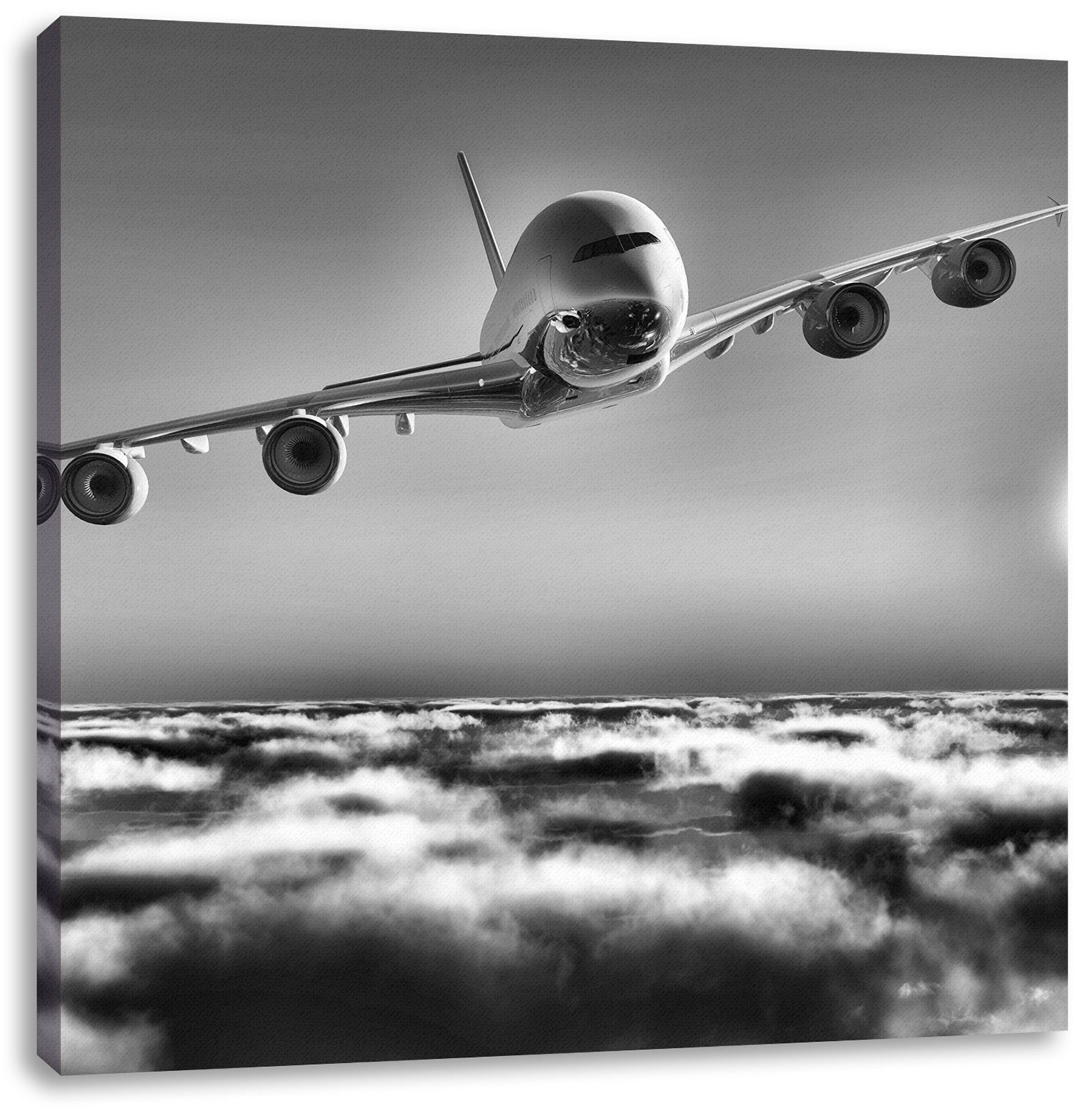 Pixxprint Leinwandbild Flugzeug, Flugzeug (1 St), Leinwandbild fertig bespannt, inkl. Zackenaufhänger | Leinwandbilder