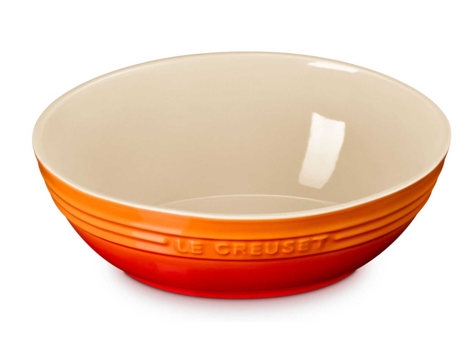 LE CREUSET Servierschale Servierschale rund ofenrot 3,2l, Steinzeug, (Servierschalen)