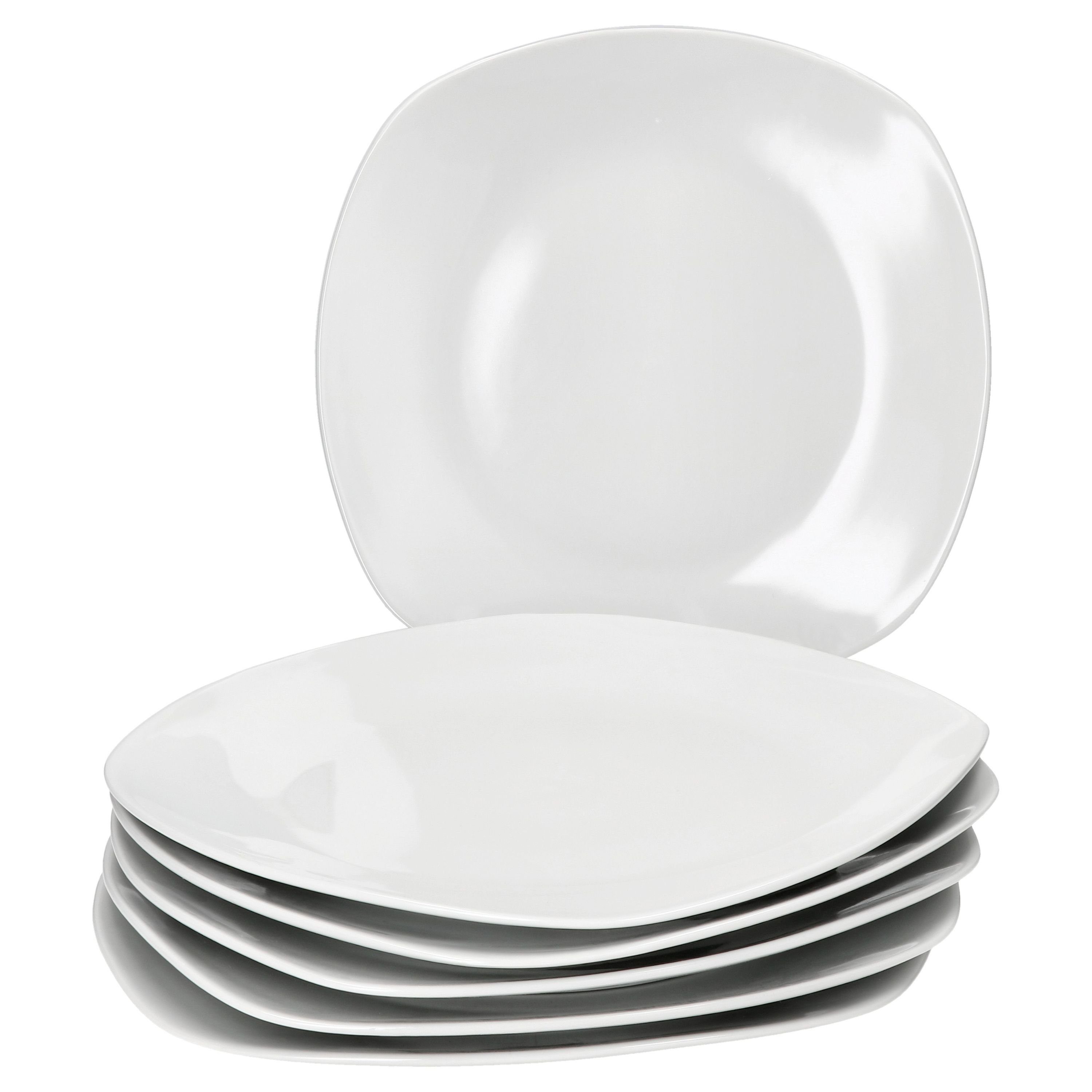 MamboCat Speiseteller 6er Set Lotta Speiseteller weiß Porzellan 6 Personen große Platte
