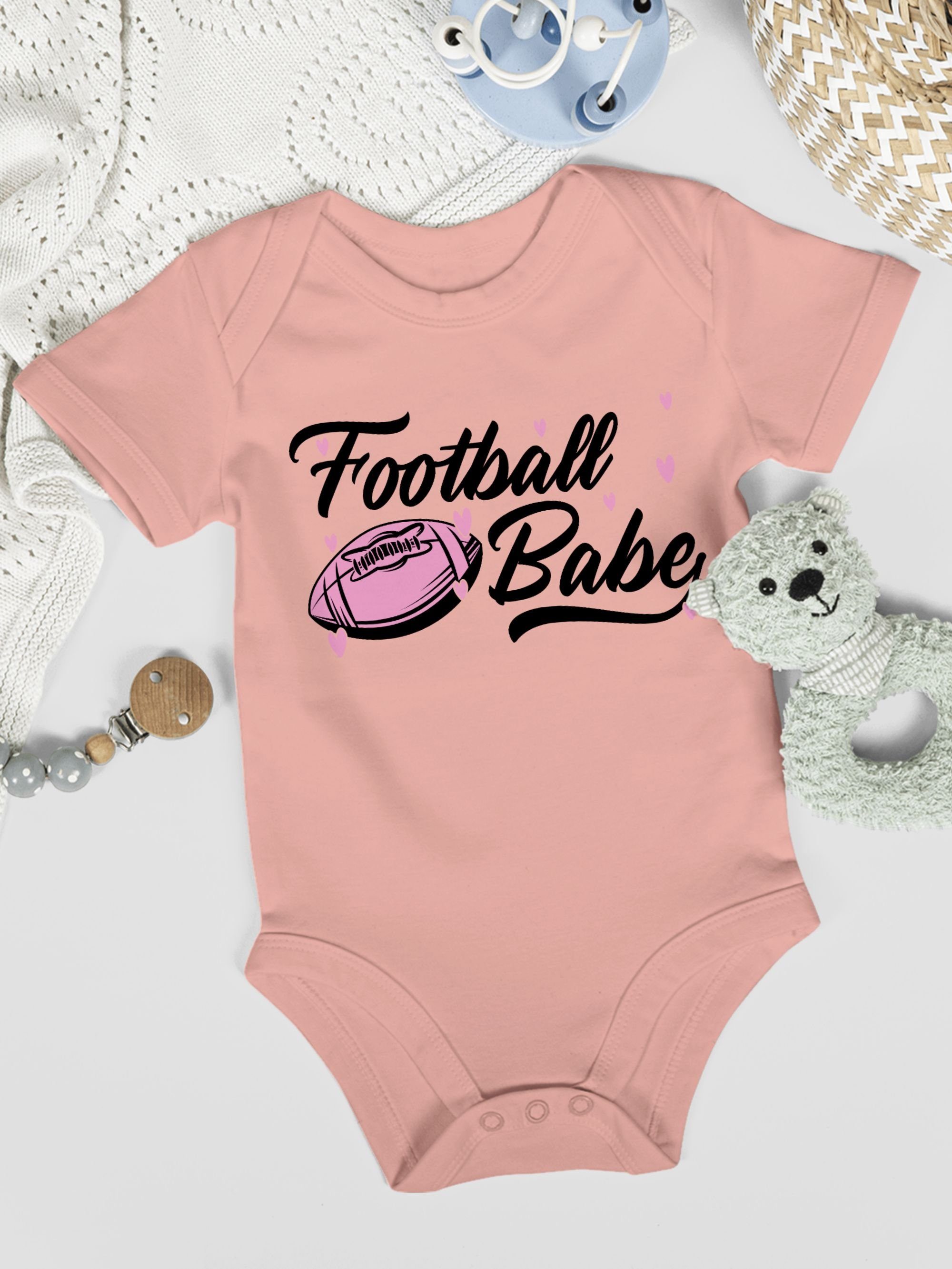 Sport Shirtbody Football Babe 3 Baby Babyrosa rosa/schwarz Bewegung Shirtracer &