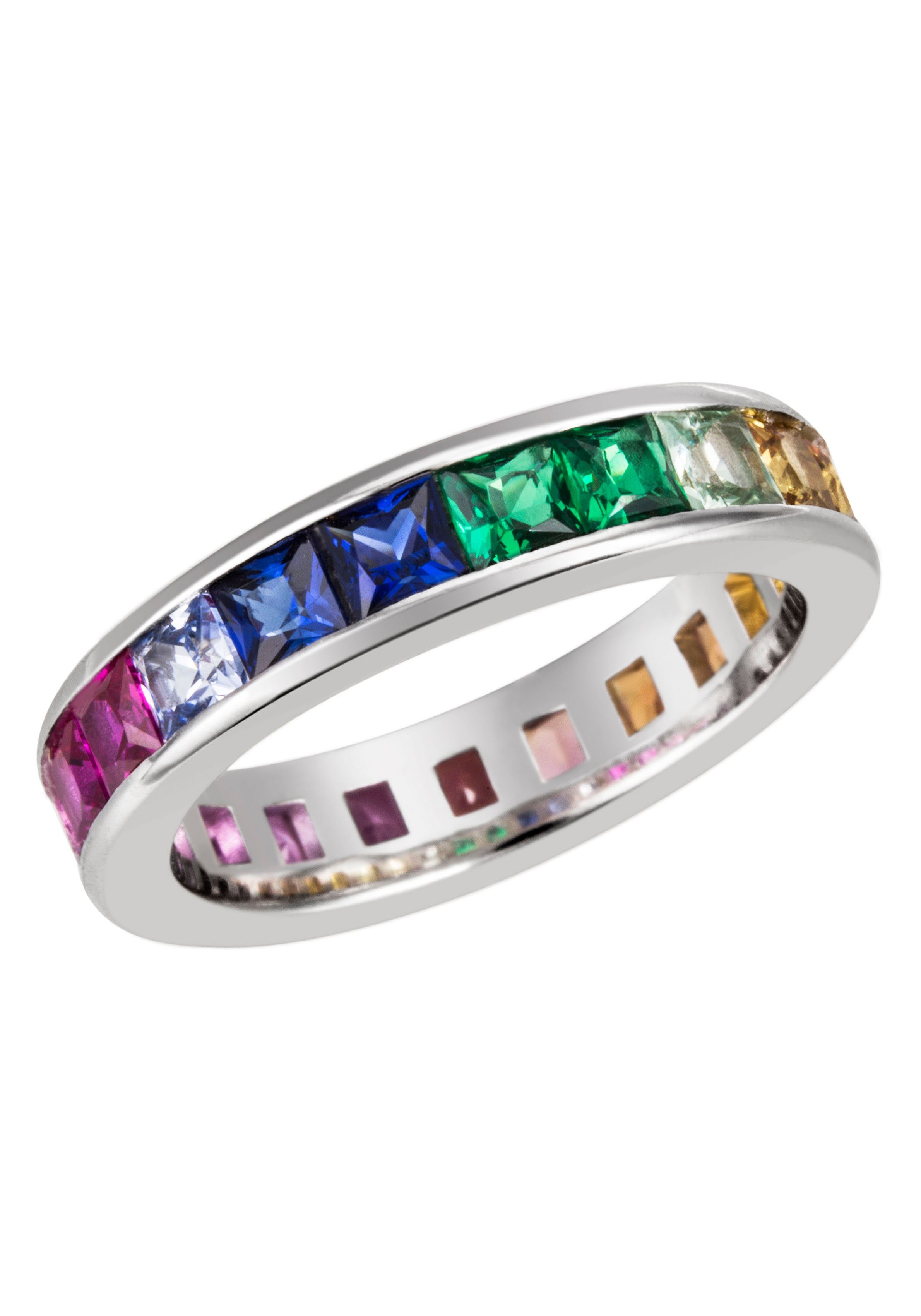 Firetti Fingerring Schmuck Geschenk Silber 925 Silberring Regenbogen, mit Zirkonia (synth)