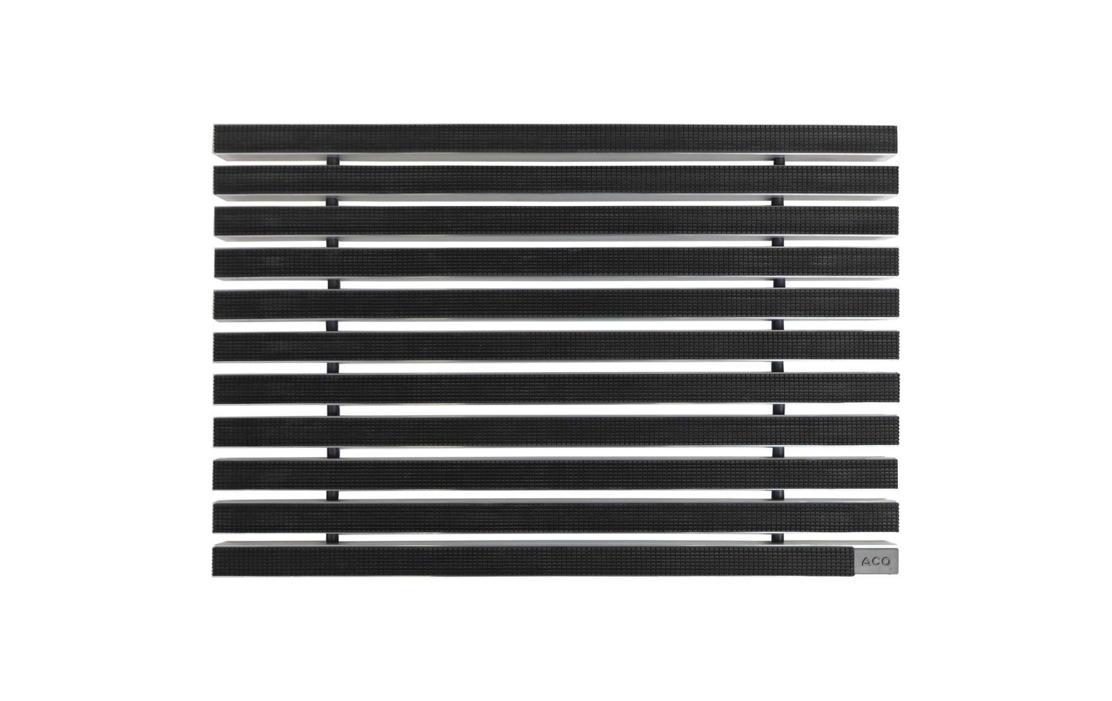 ACO Severin Ahlmann GmbH & Co. KG Fußmatte Eingangsmatte Vario, Gummi Schwarz, rechteckig, Höhe: 22 mm, Größe: 750x500 mm, für Innen- und überdachten Außenbereich