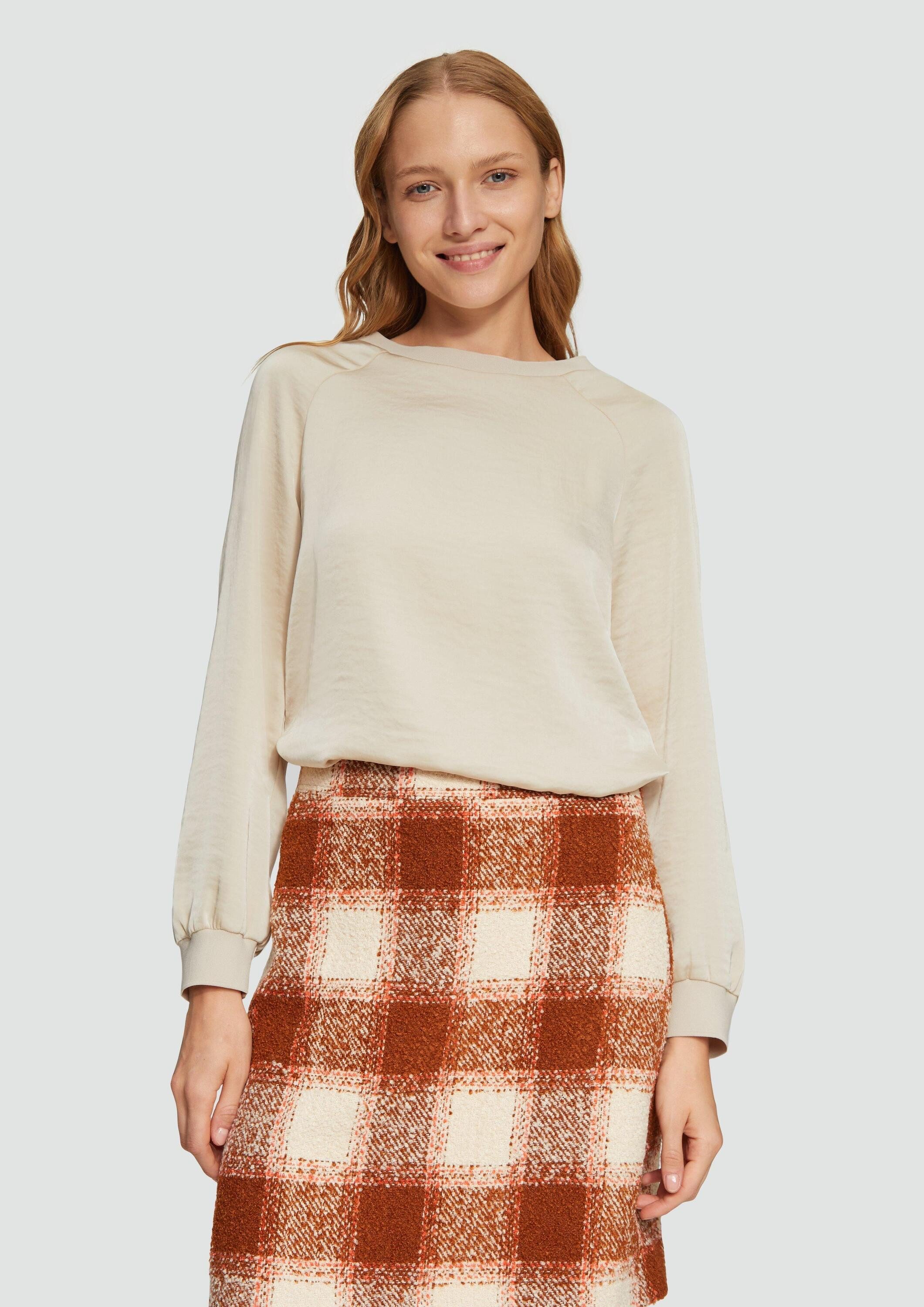 s.Oliver Langarmbluse Bluse Blusenshirt aus Satin günstig online kaufen