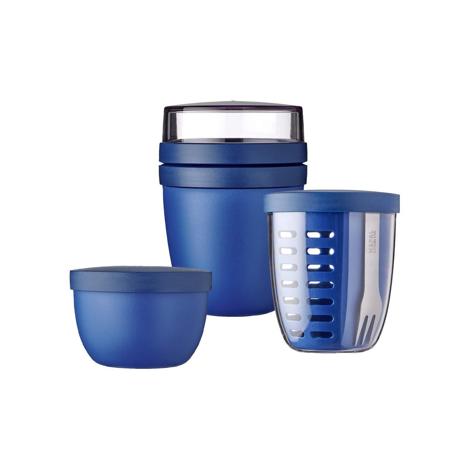 Mepal Lunchbox Ellipse Lunchpot, Fruitpot und Snackpot 3er Set, Kunststoff, (3-tlg) Vivid Blue