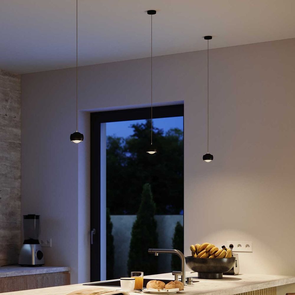 s.luce Pendelleuchte LED Hängeleuchte Beam Ø 8cm Schwarz, Warmweiß günstig online kaufen