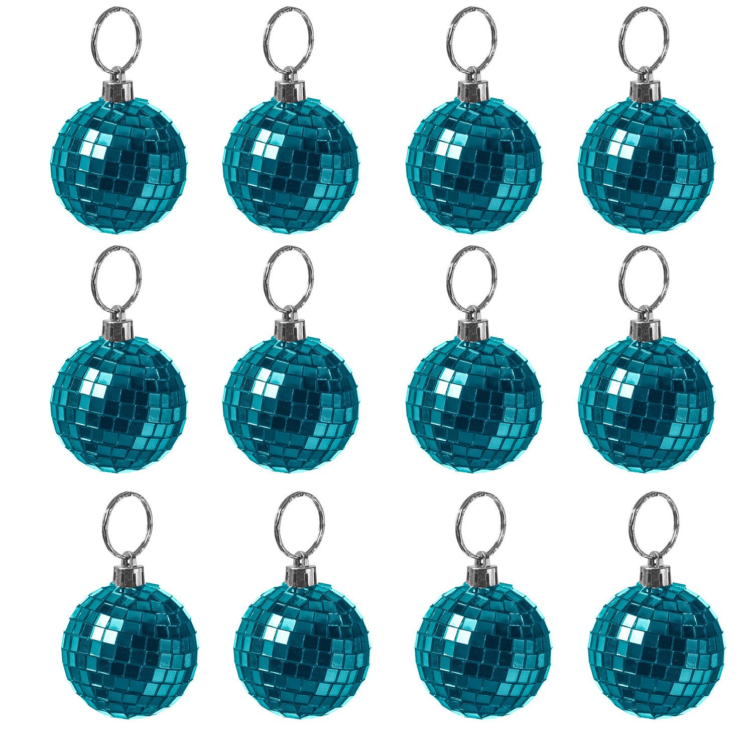 MARELIDA Christbaumschmuck Weihnachtsbaumschmuck Discokugel Spiegelkugel Baumkugel 5cm blau 12St.