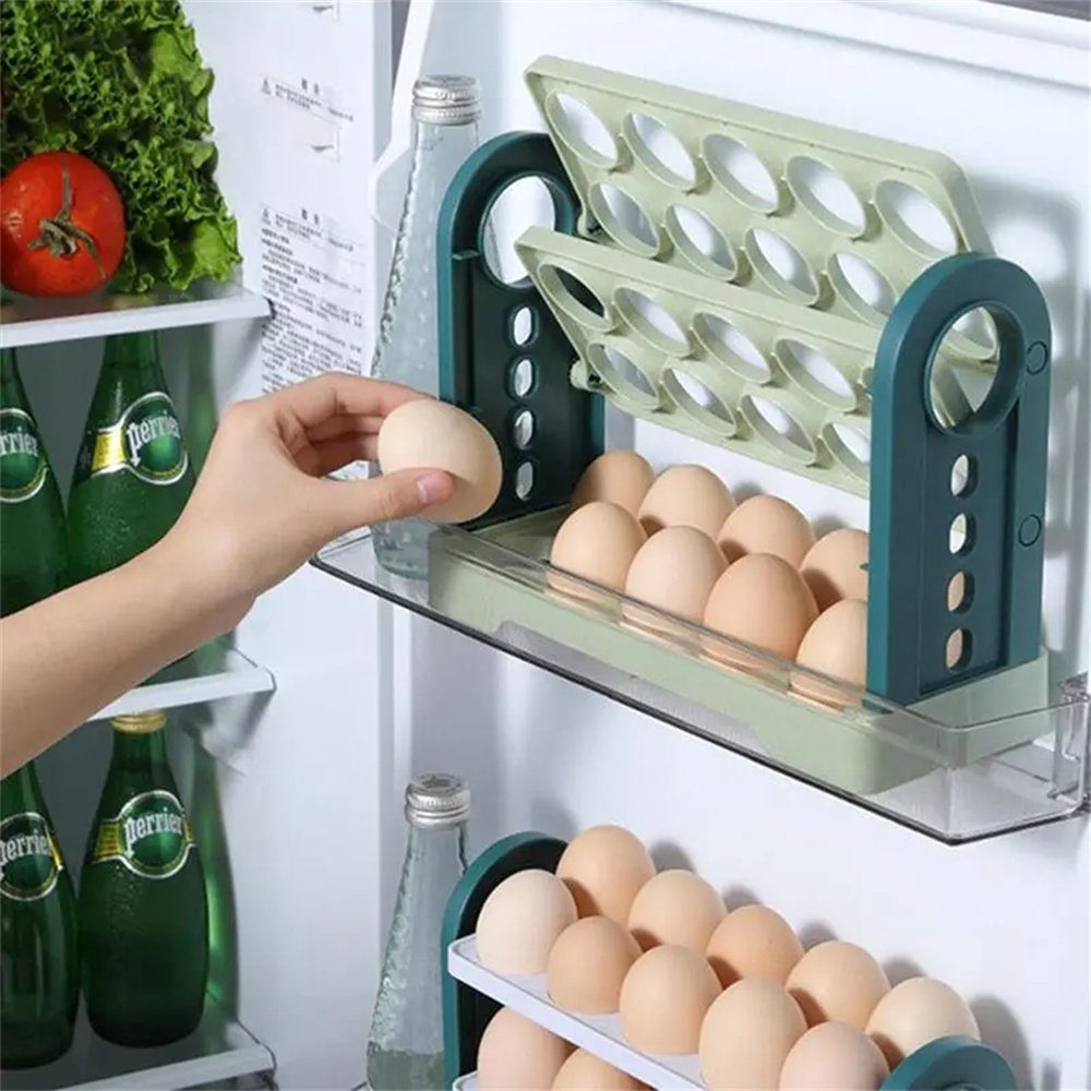 TUABUR Eierkorb Eierhalter für Transparentes Kühlschrank: Weiß Aufbewahrungsregal