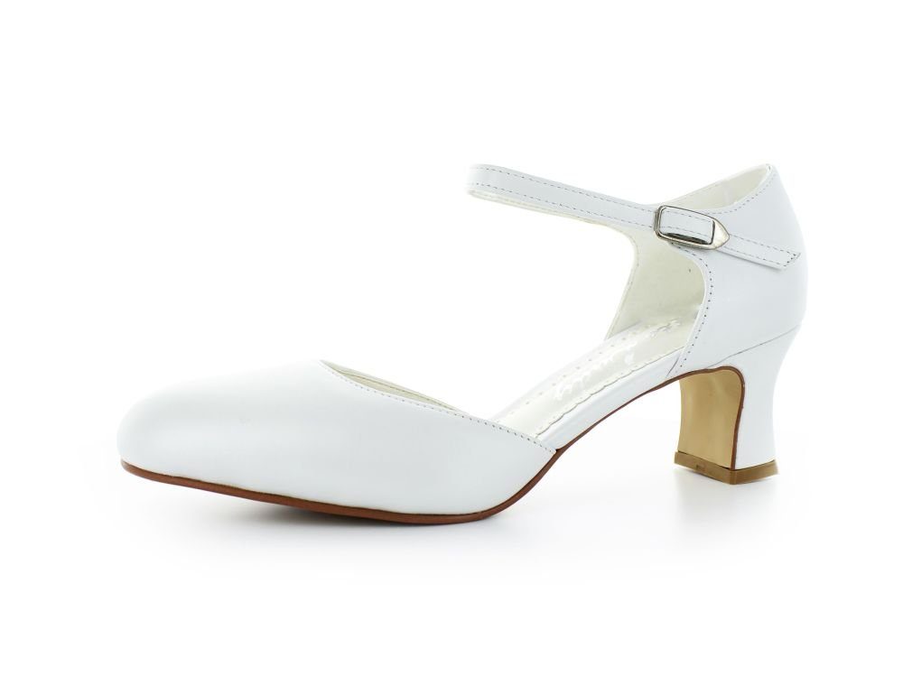 White Lady 143 bequeme Leder Brautschuhe Slingpumps