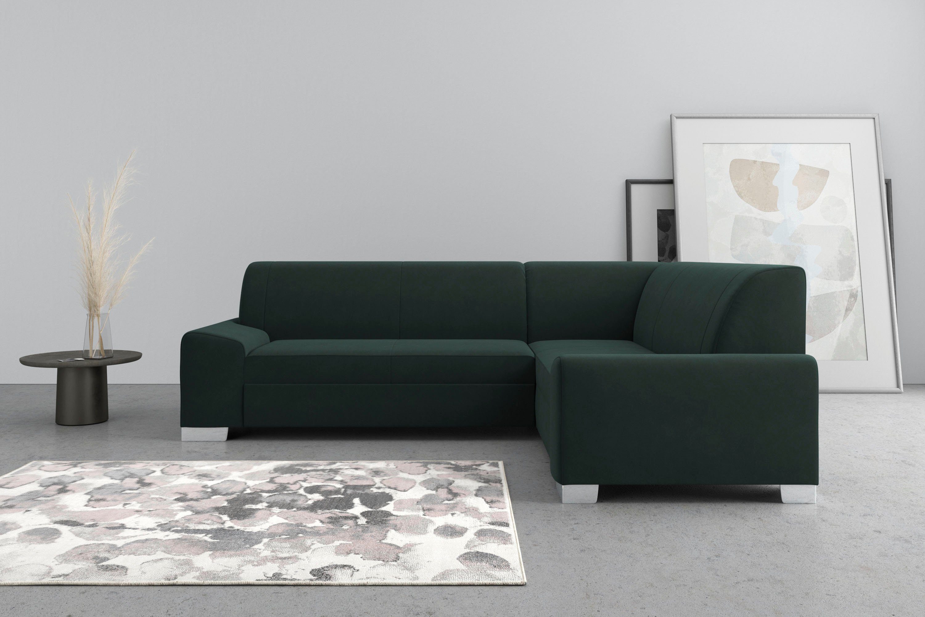 DOMO collection Ecksofa "Anzio in kubischer Formensprache, flache Armlehnen günstig online kaufen