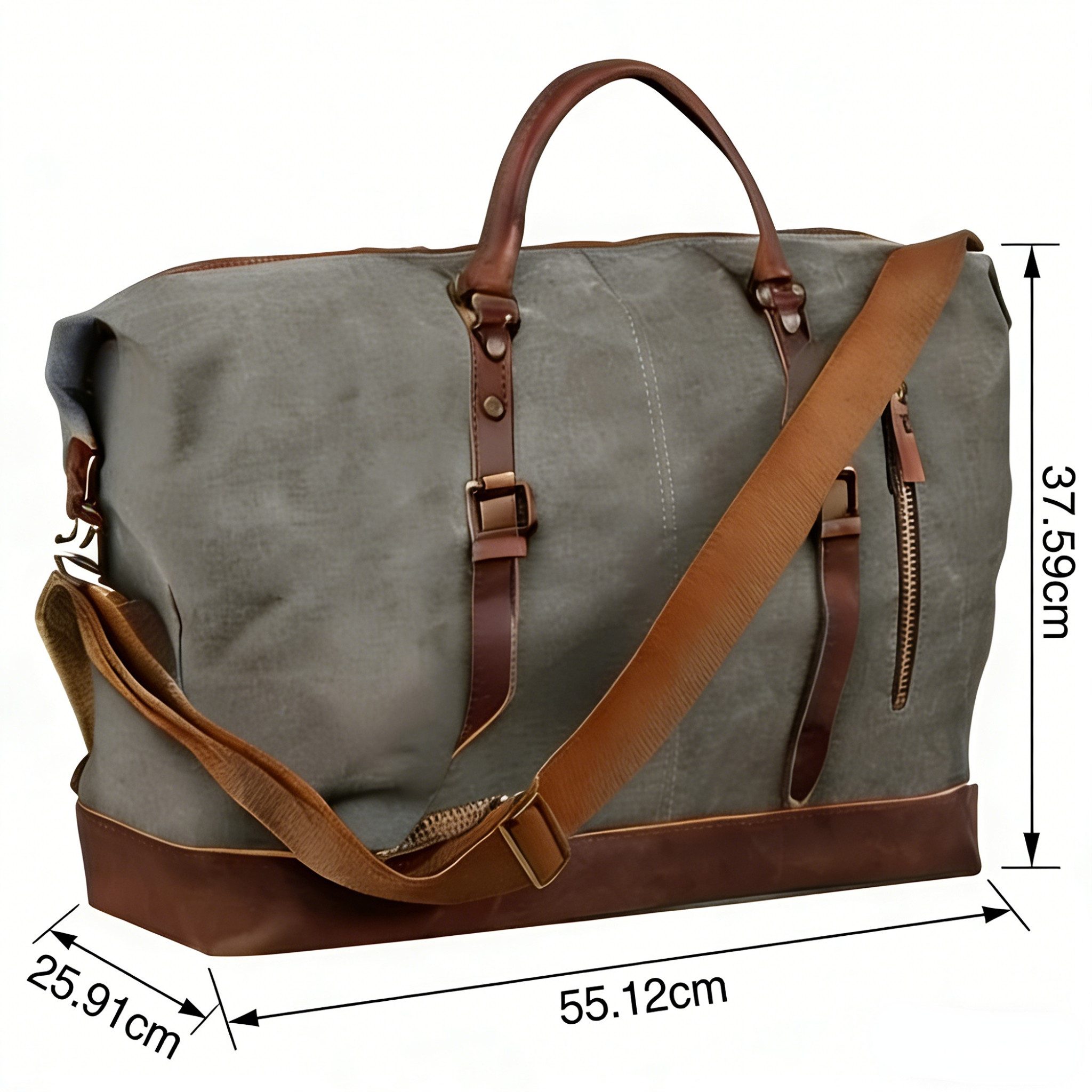 S-ZONE Reisetasche Reisetasche Segeltuch Freizeittasche Weekender Tourbag Gymbag, Große (60 L) Kapazität Reisetasche für den Wochenendausflug für Herren