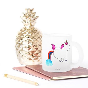 Mr. & Mrs. Panda Teeglas Einhorn Pupsen - Transparent - Geschenk, Tasse, Spaß, Teetasse, Tasse, Premium Glas, Liebevolle Gestaltung