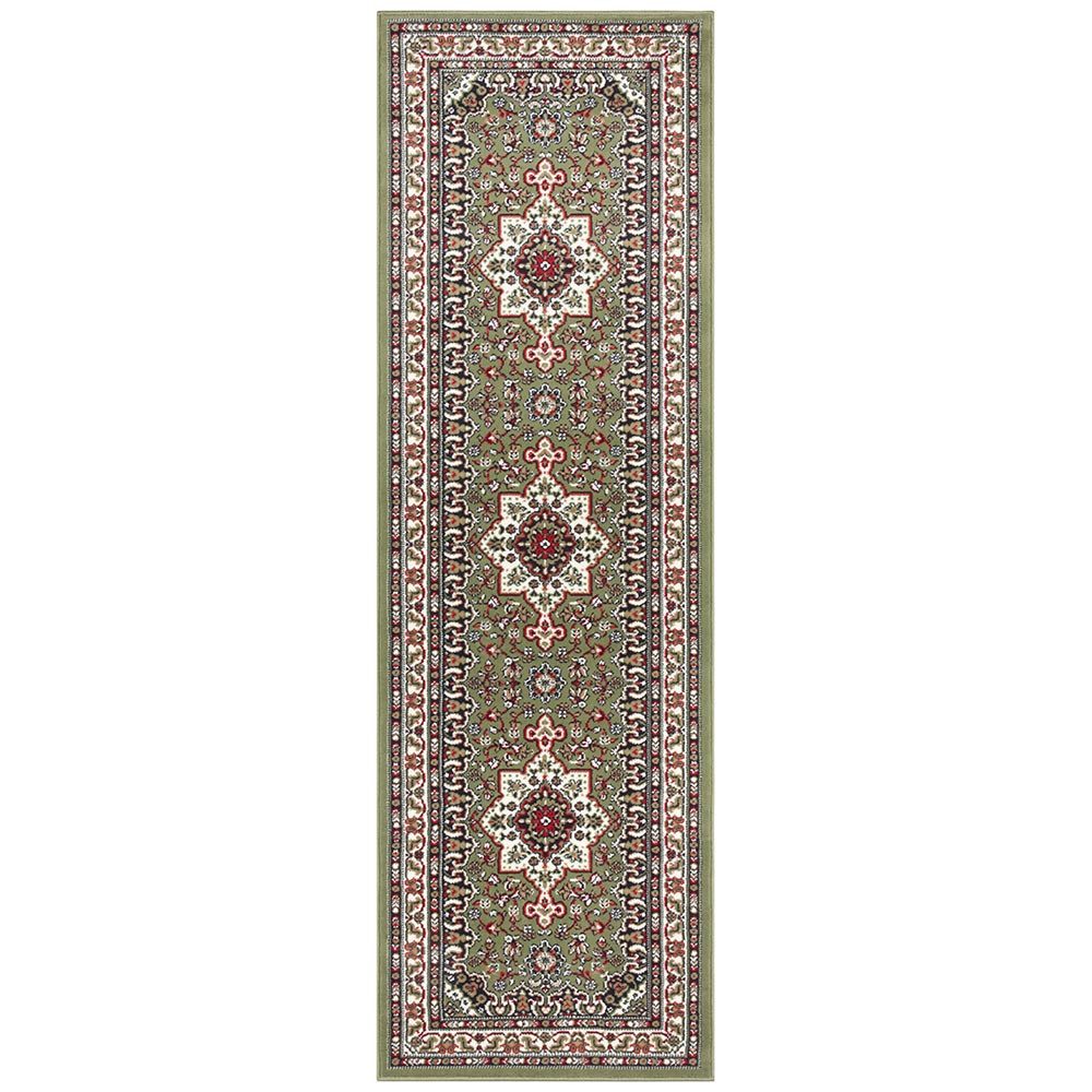 NOURISTAN Teppich Orientalischer Kurzflor Teppich Parun Täbriz Grün, rechteckig, Höhe: 9 mm