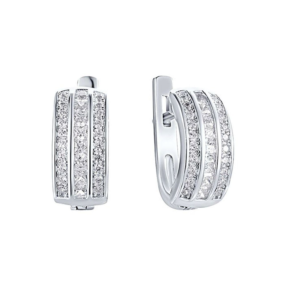 SOKOLOV Jewelry Paar Ohrhänger Ohrringe aus 925 Silber mit Zirkonia (2-tlg., Set), 925 Sterling Silber Silberschmuck für Damen
