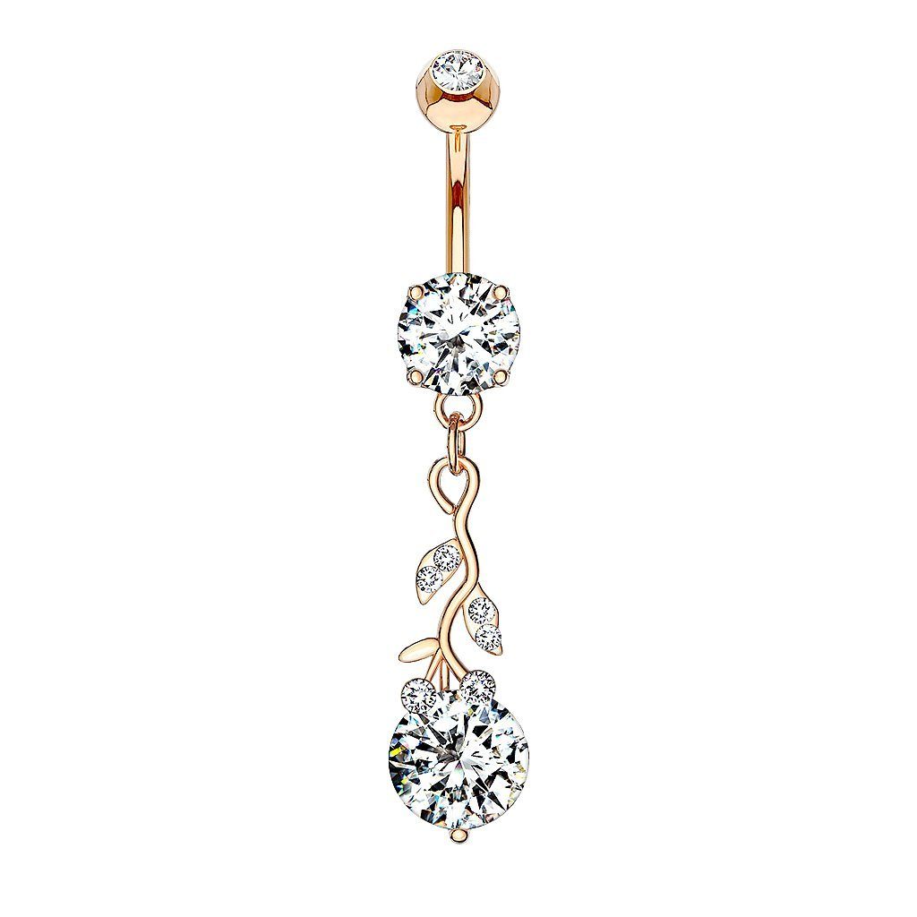 Bauchnabelpiercing Piercing Chirurgenstahl Kristall Blätter