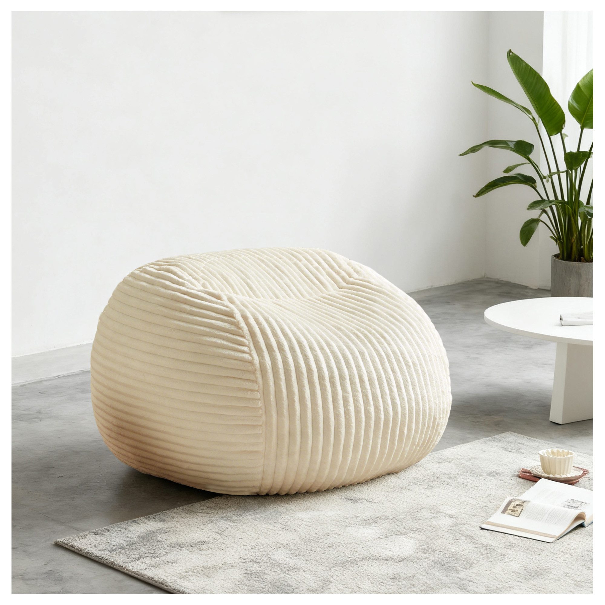 STILVORA Sitzsack mit Ergonomische Unterstützung Lounge-Sofa für Schlafzimmer beige