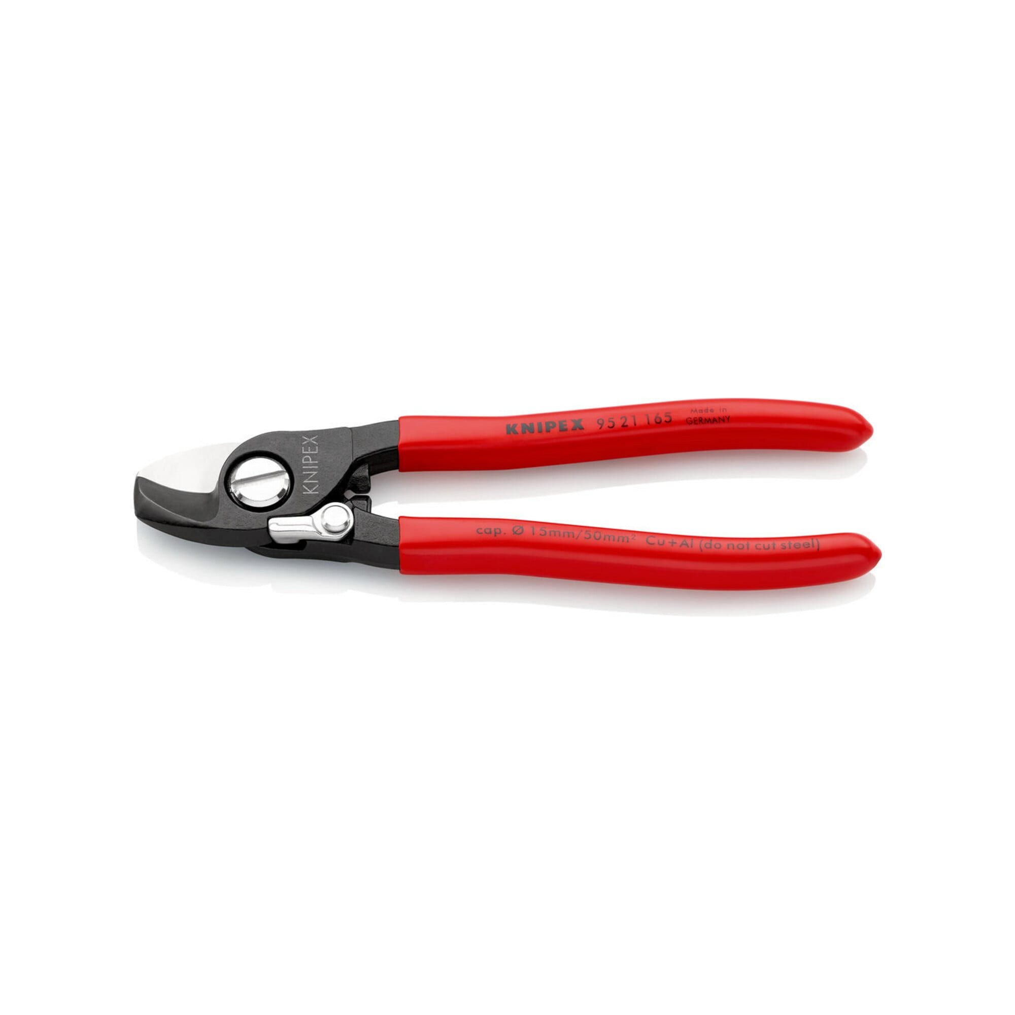 Knipex Kabelschere KNIPEX 95 21 165 Kabelschere mit Öffnungsfeder mit Kunststoff überzoge